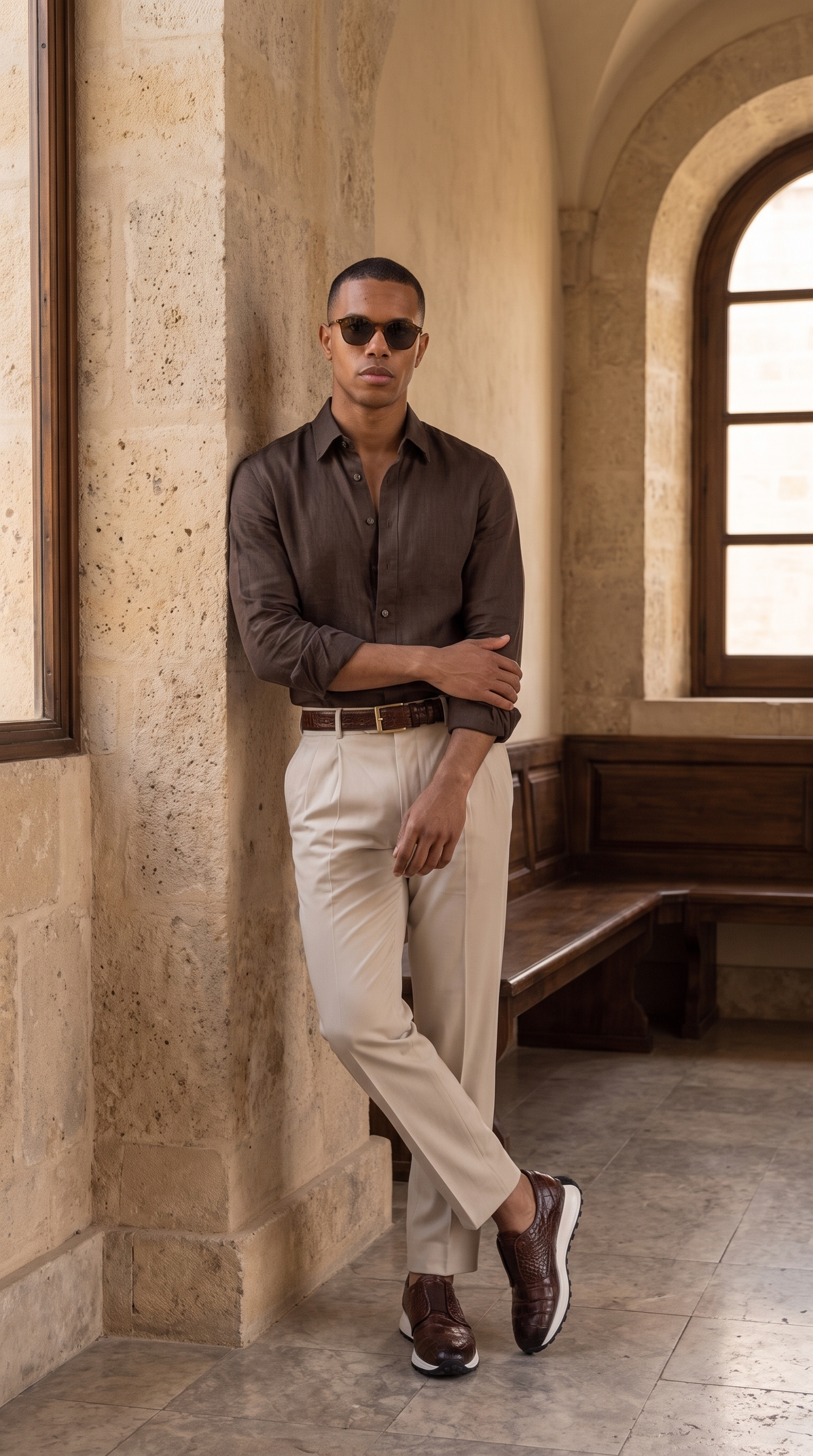 The Corteggio Brown Leather Men Sneaker