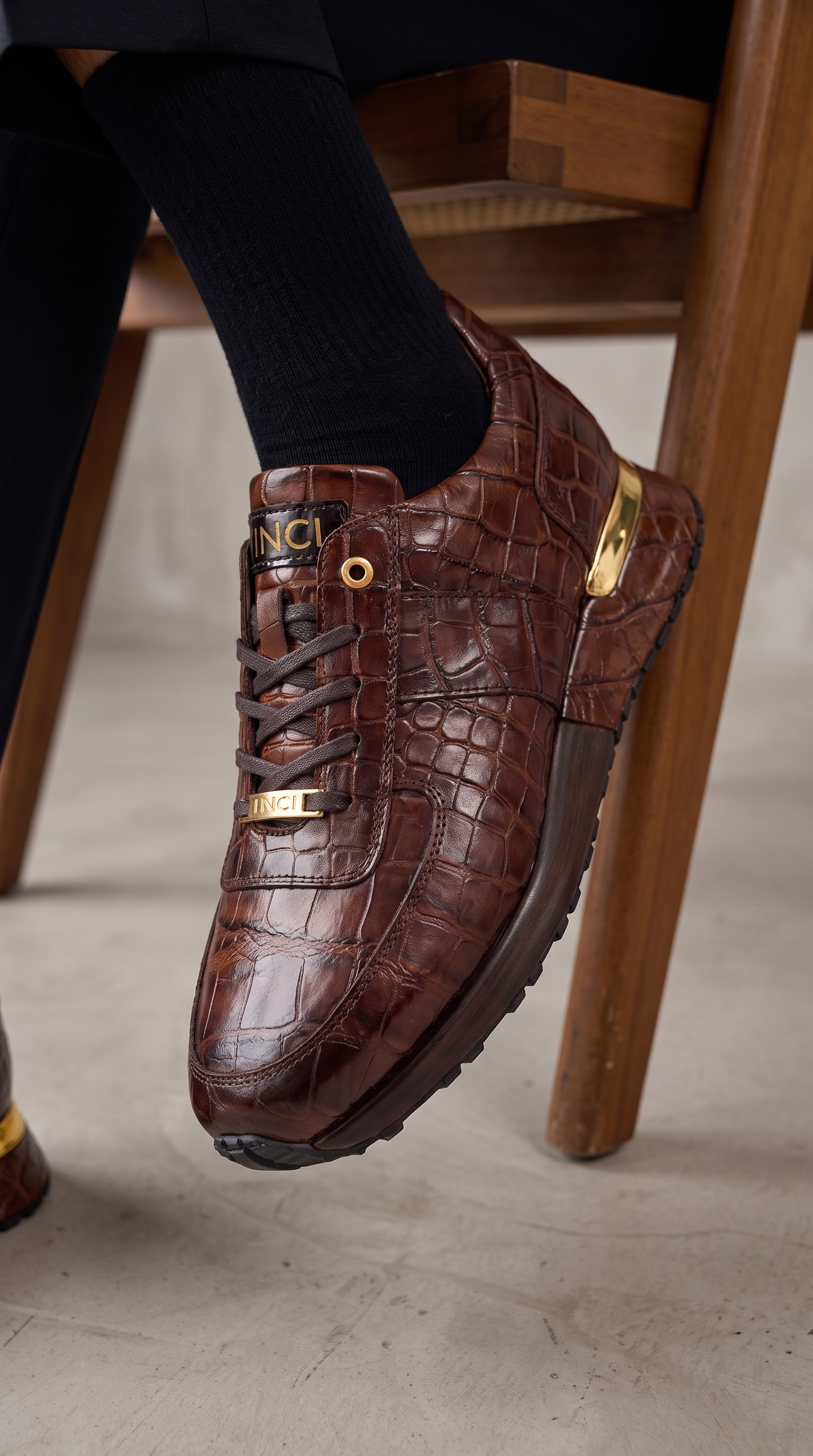 The Valeron Tan Genuine Leather Men Sneaker