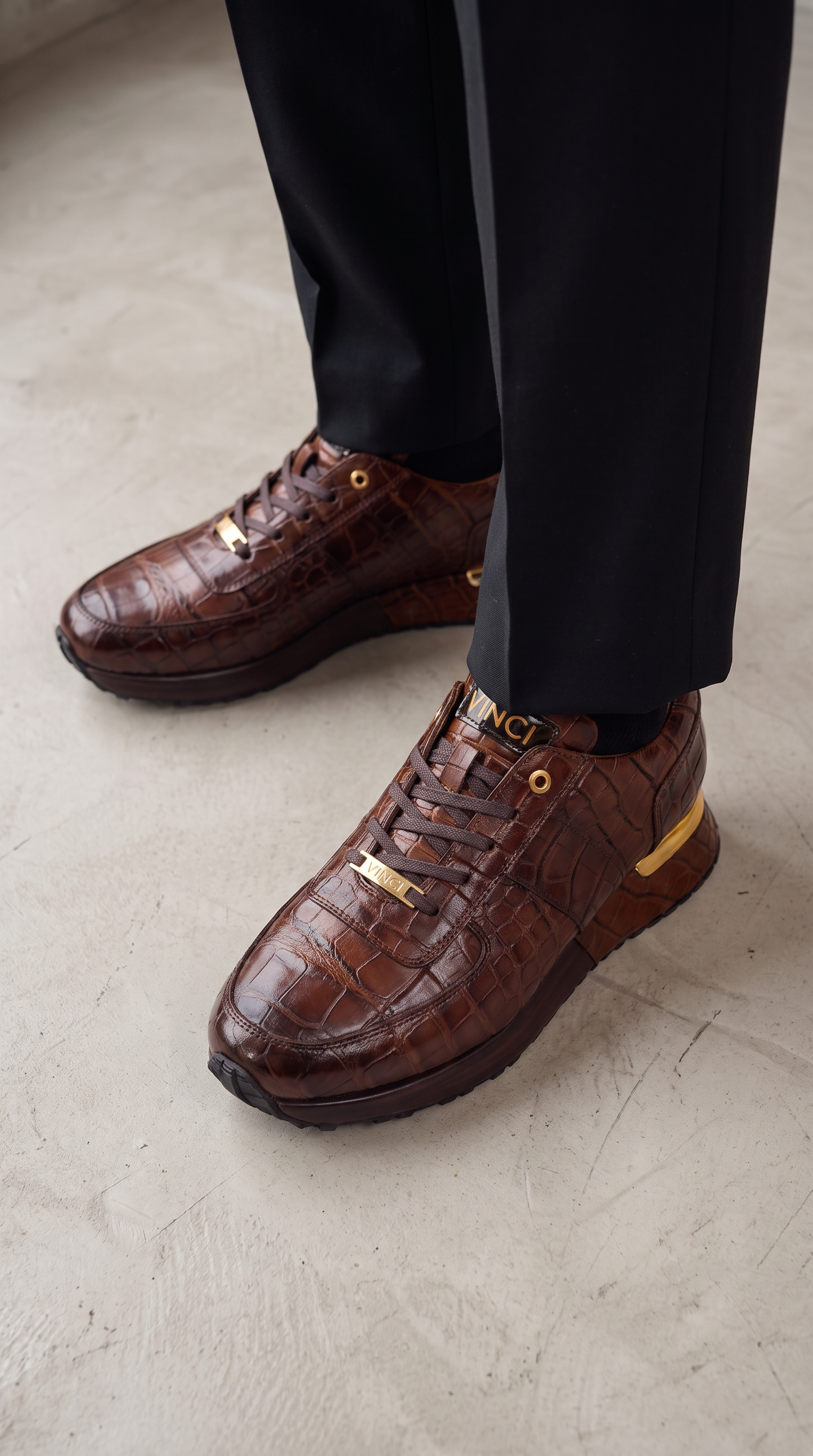 The Valeron Tan Genuine Leather Men Sneaker