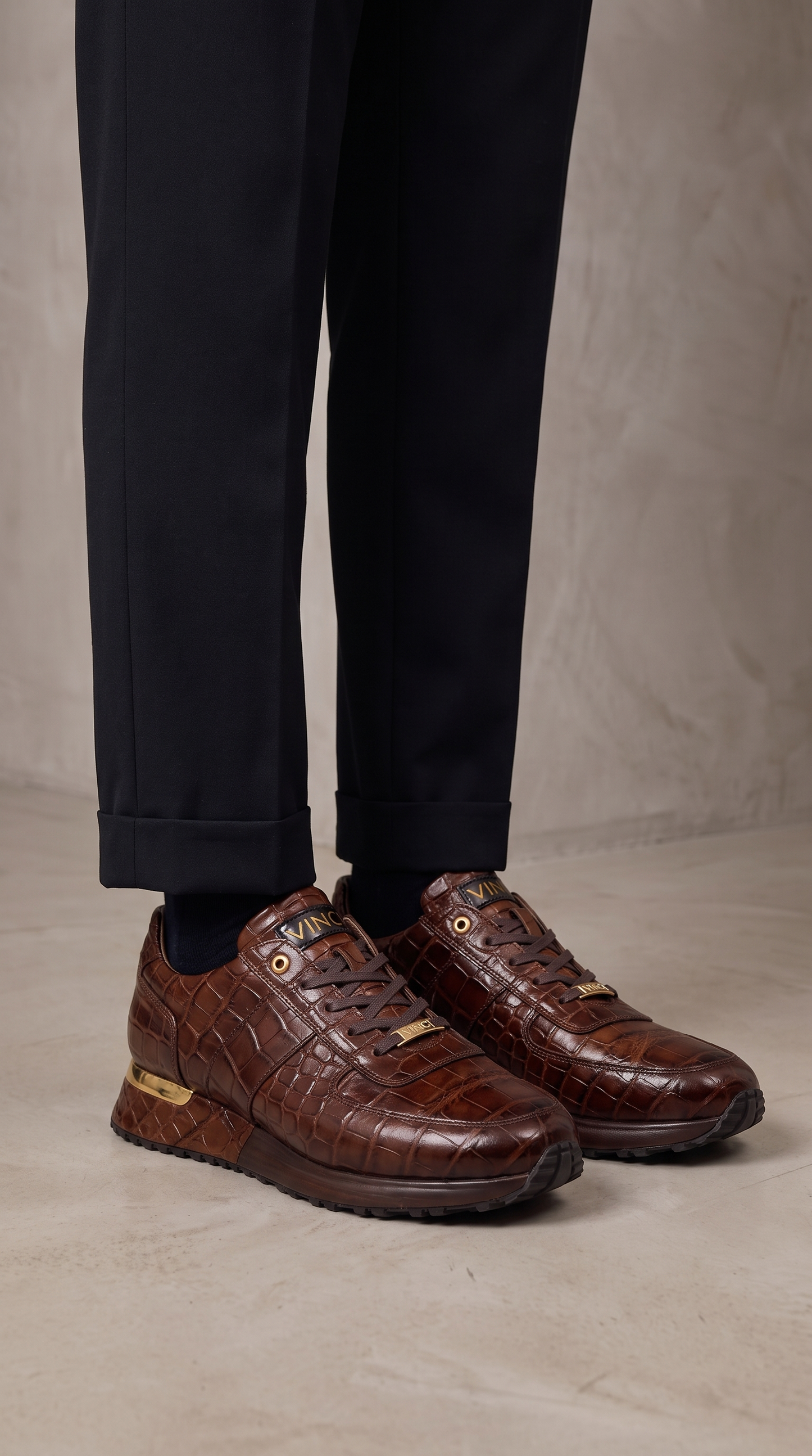 The Valeron Tan Genuine Leather Men Sneaker