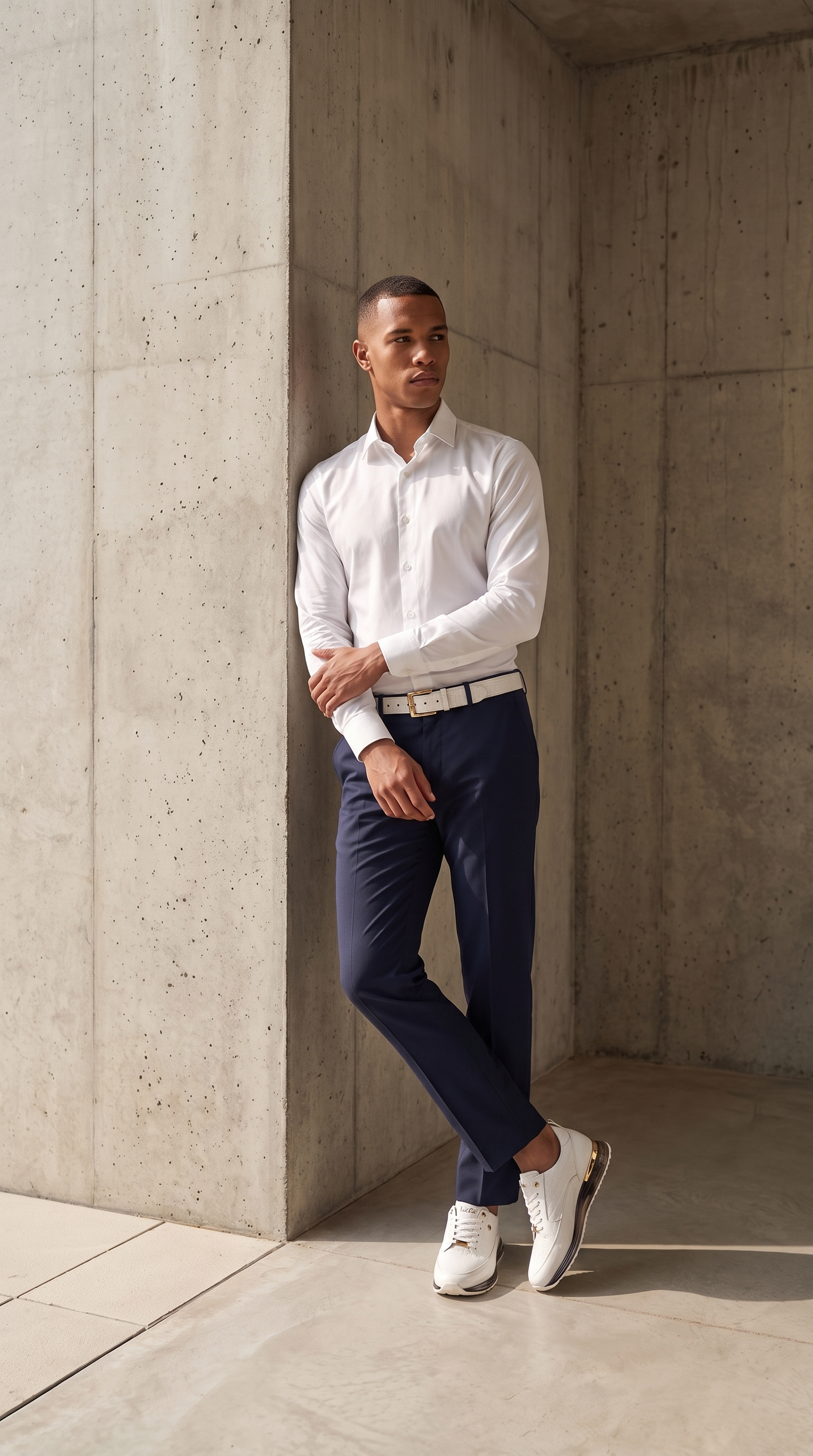 The Marseille White  Leather Men Sneaker
