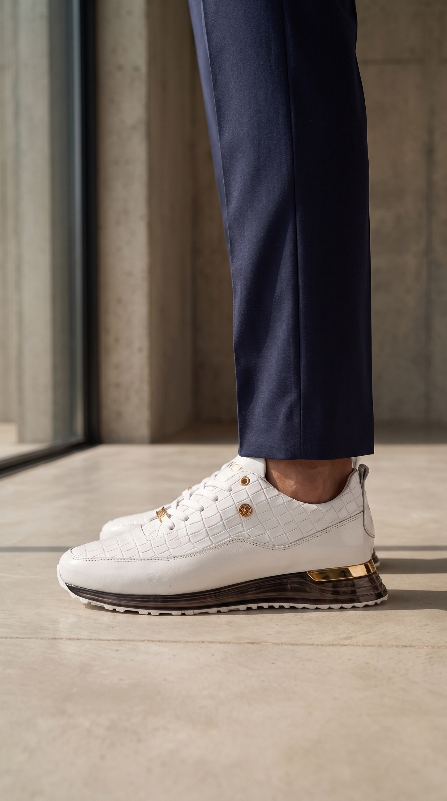 The Marseille White  Leather Men Sneaker