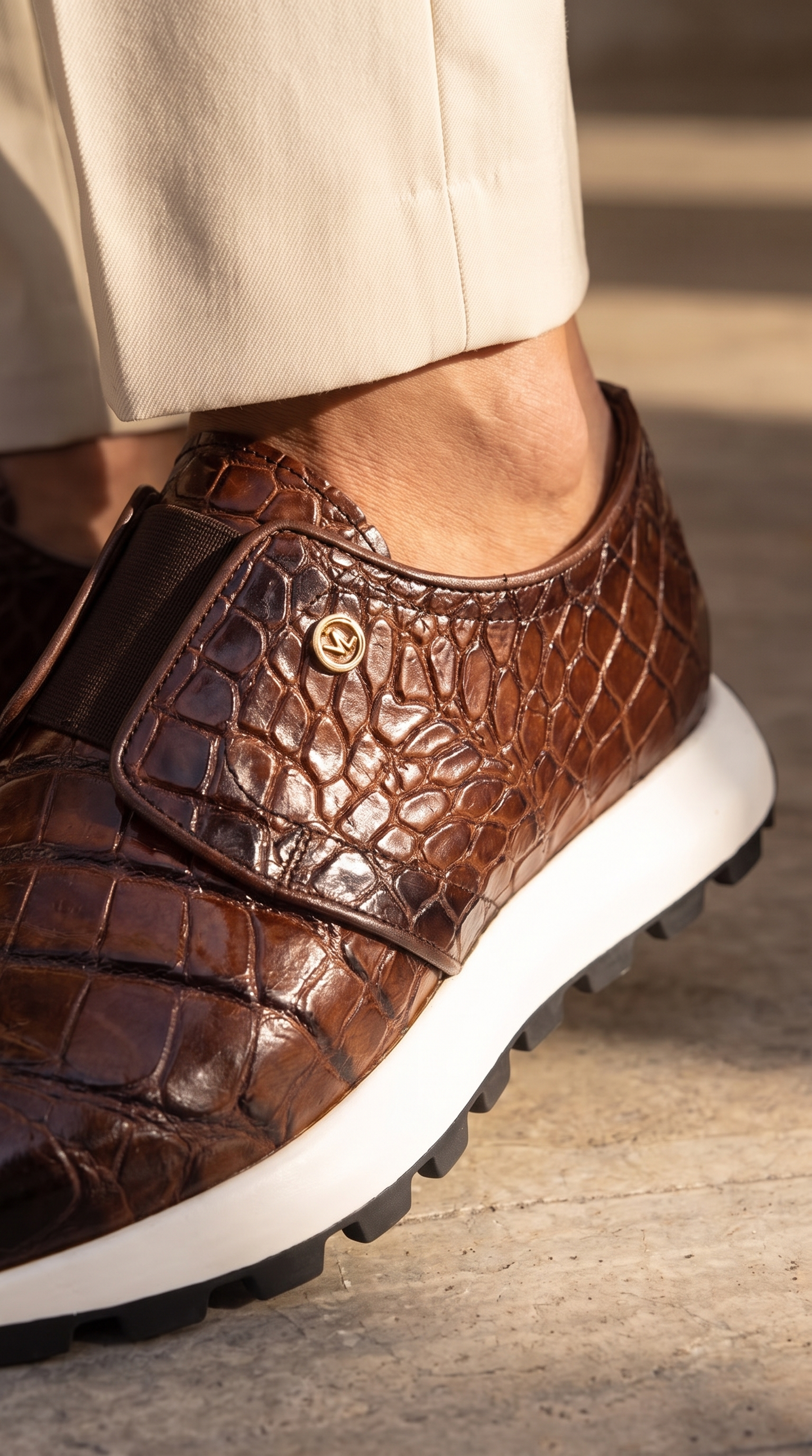 The Corteggio Brown Leather Men Sneaker