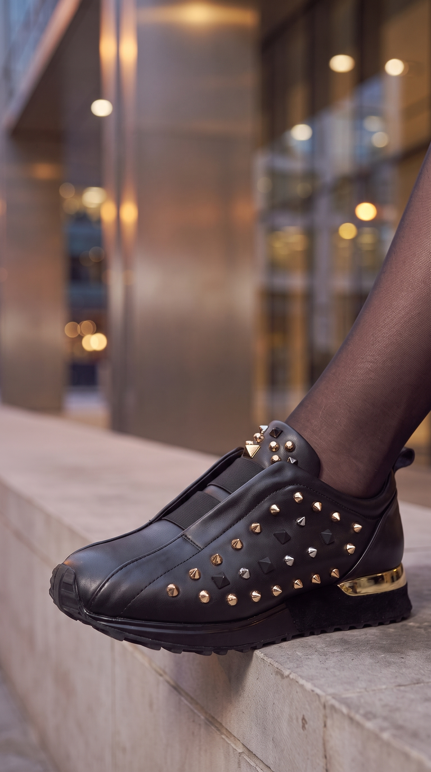 The Infanta Black Spike Leather Women Sneaker Limited Edition