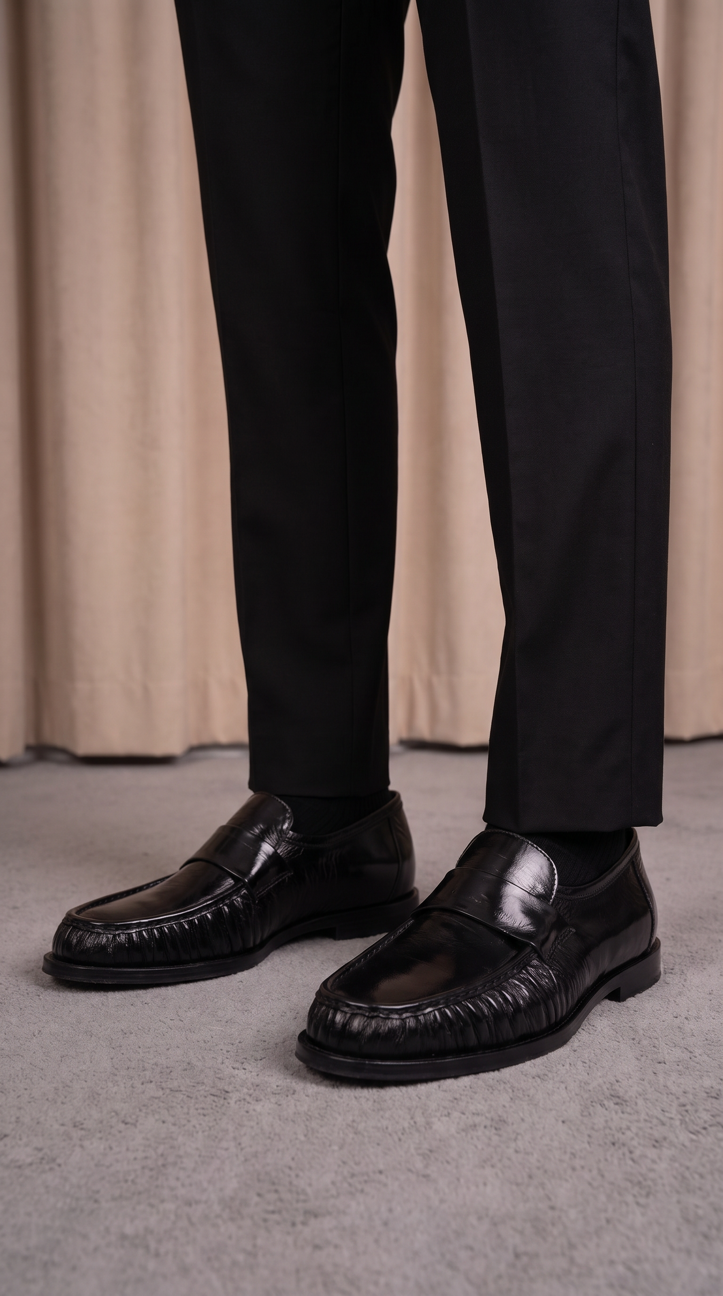 The Serafino Black Genuine Leather Men Loafer
