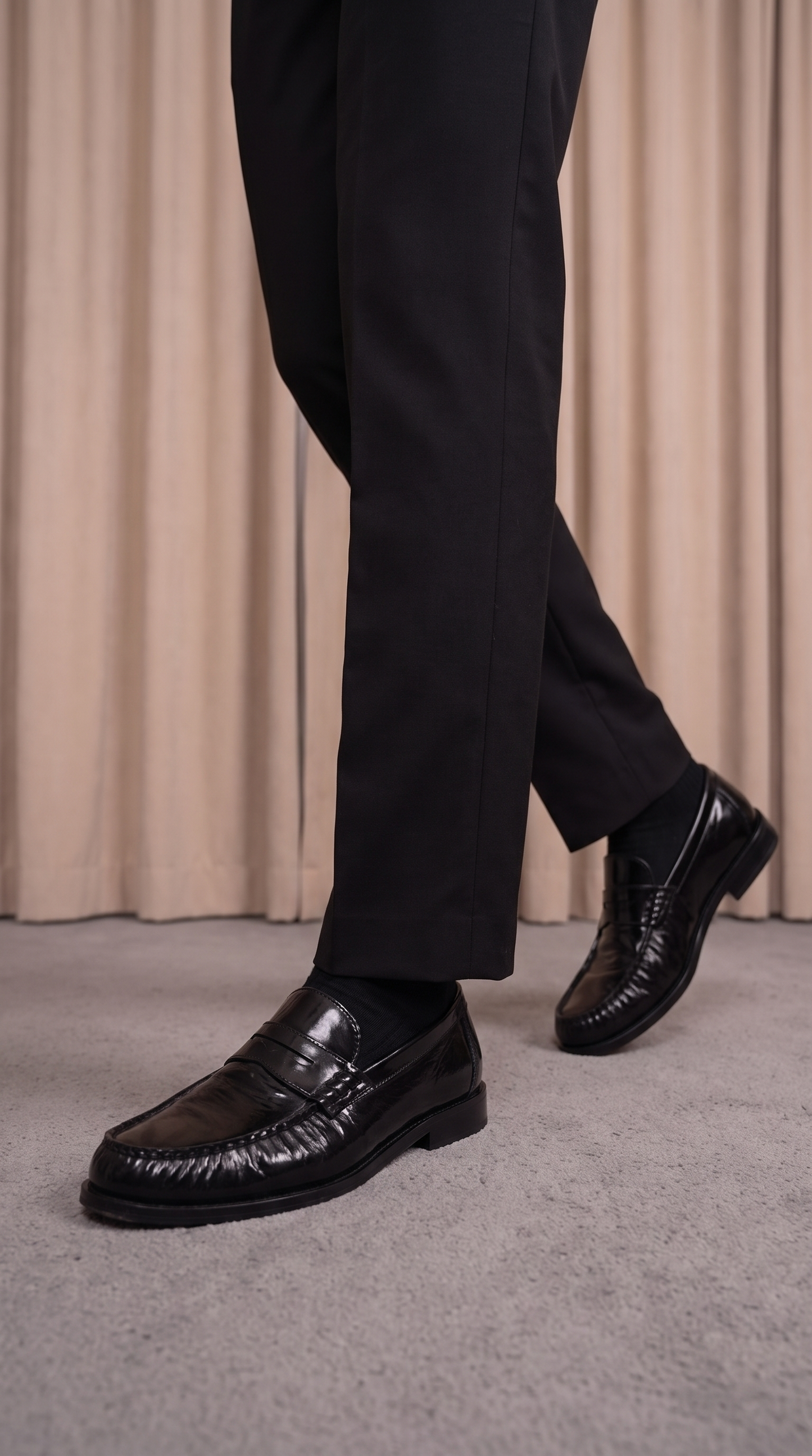 The Serafino Black Genuine Leather Men Loafer