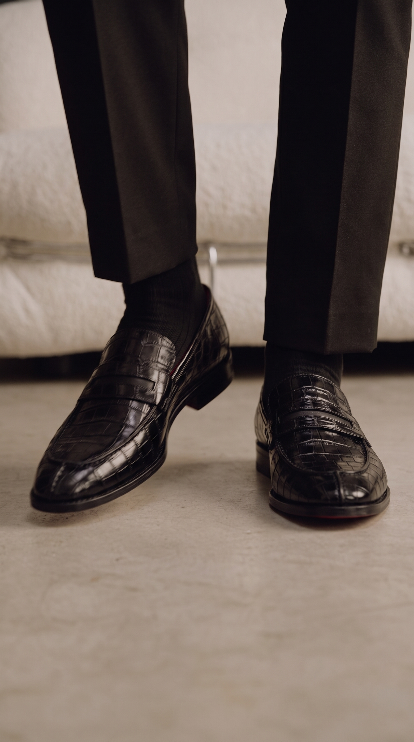 The Stradale Black Leather Men Penny Loafer