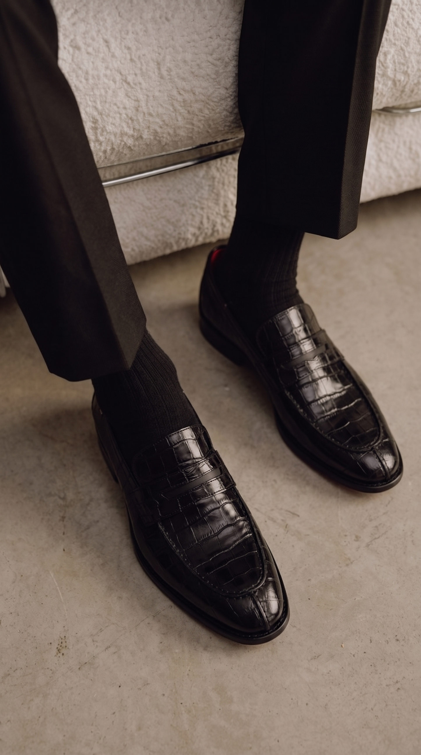 The Stradale Black Leather Men Penny Loafer