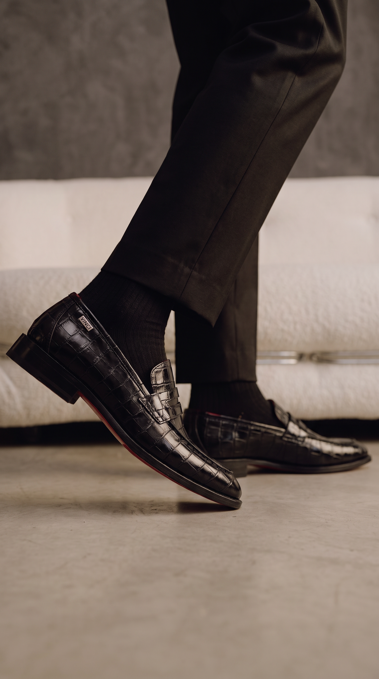 The Stradale Black Leather Men Penny Loafer