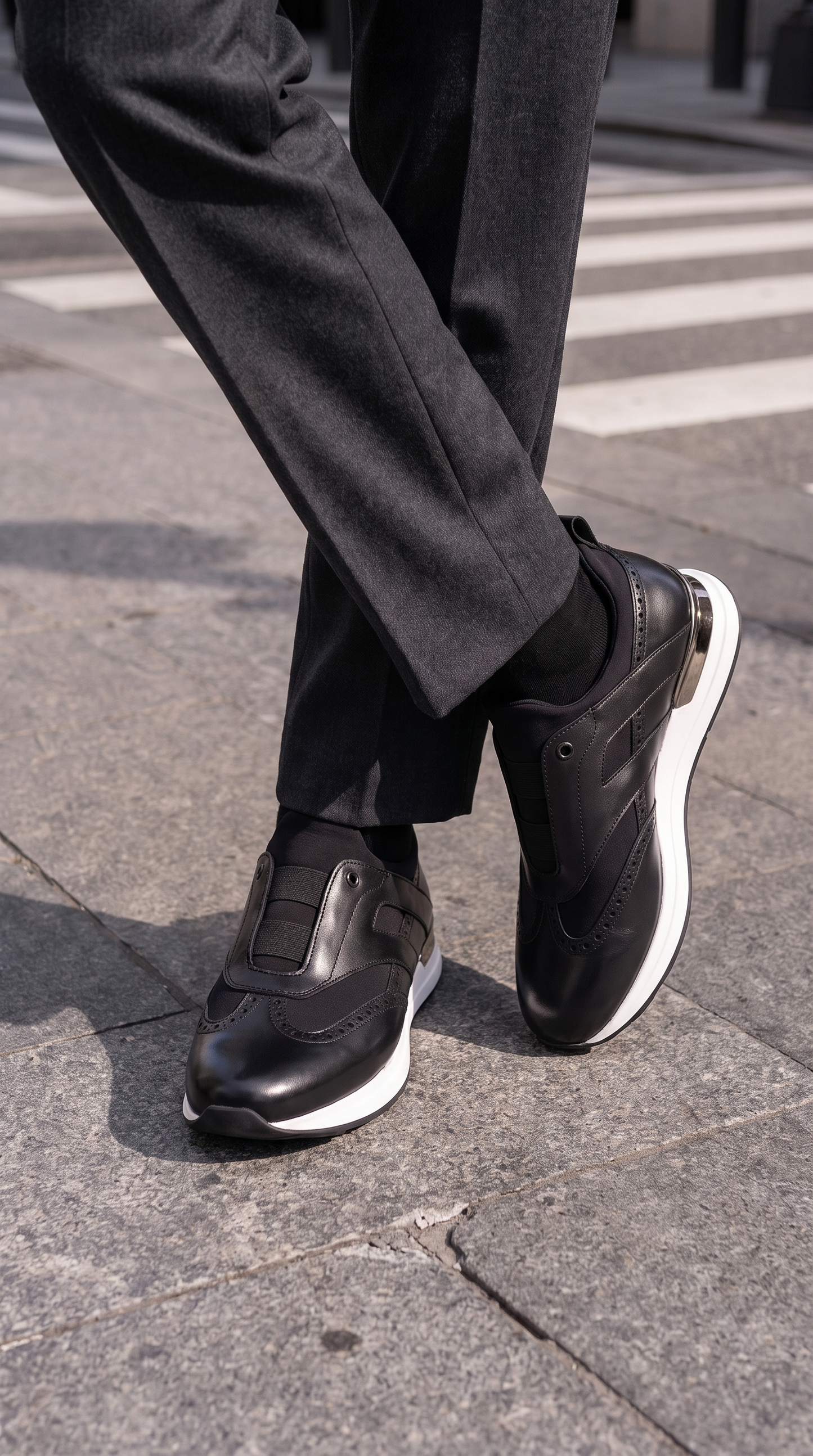 The Arcadia Black Leather Men Sneaker