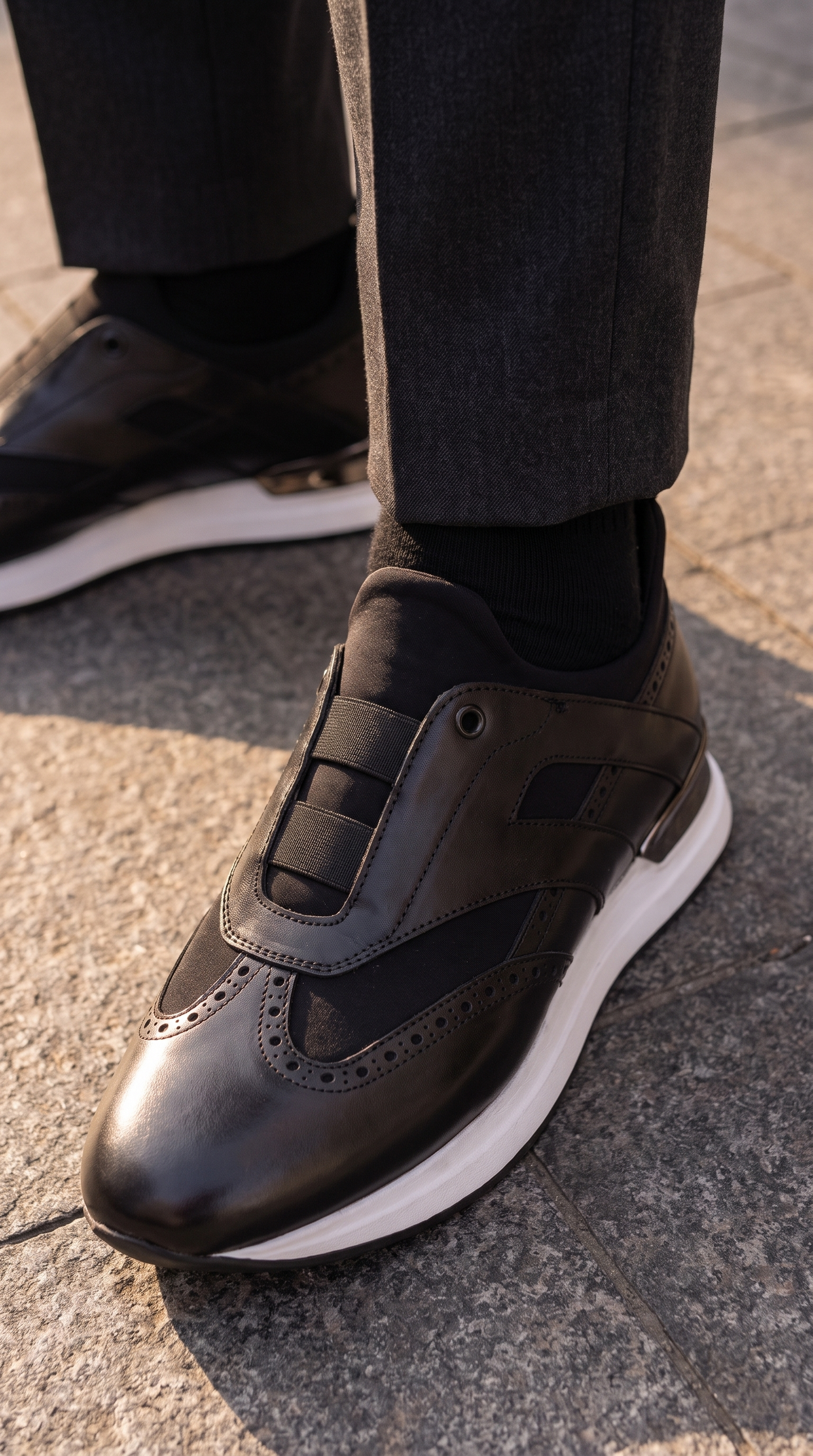 The Arcadia Black Leather Men Sneaker