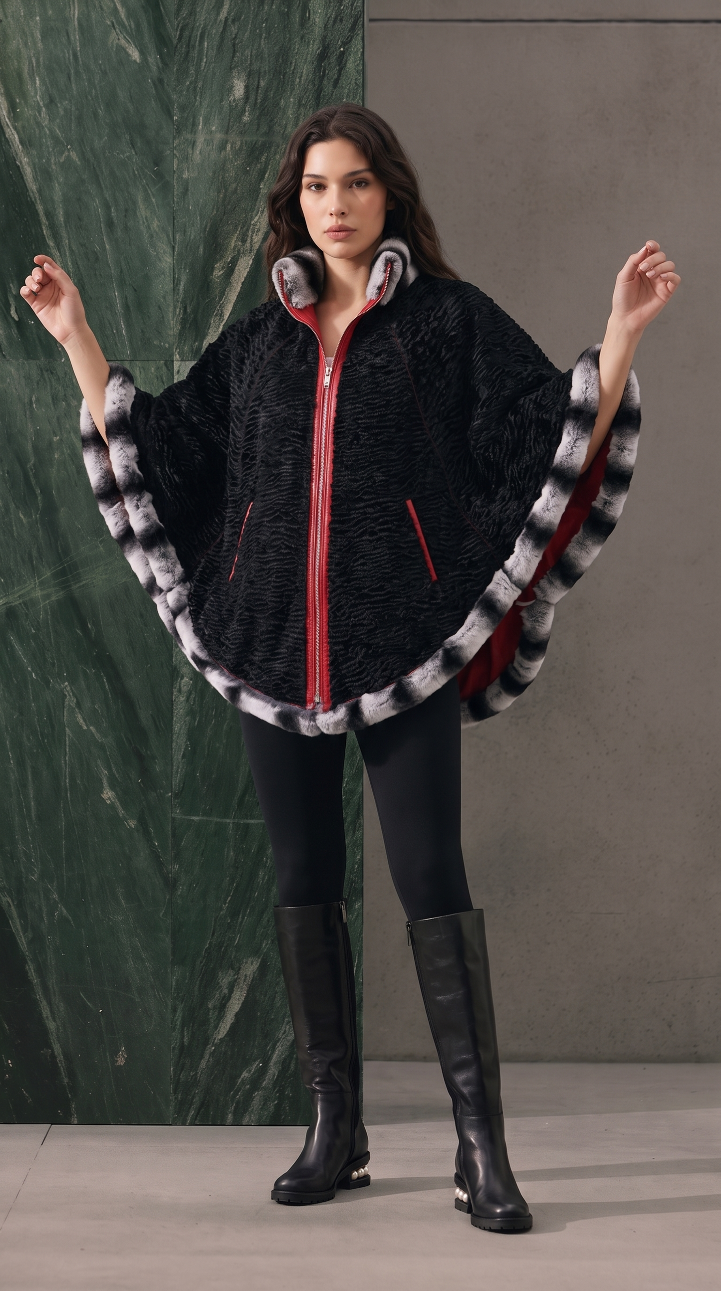 The Glacier Red Reversible Leather Women Jacket