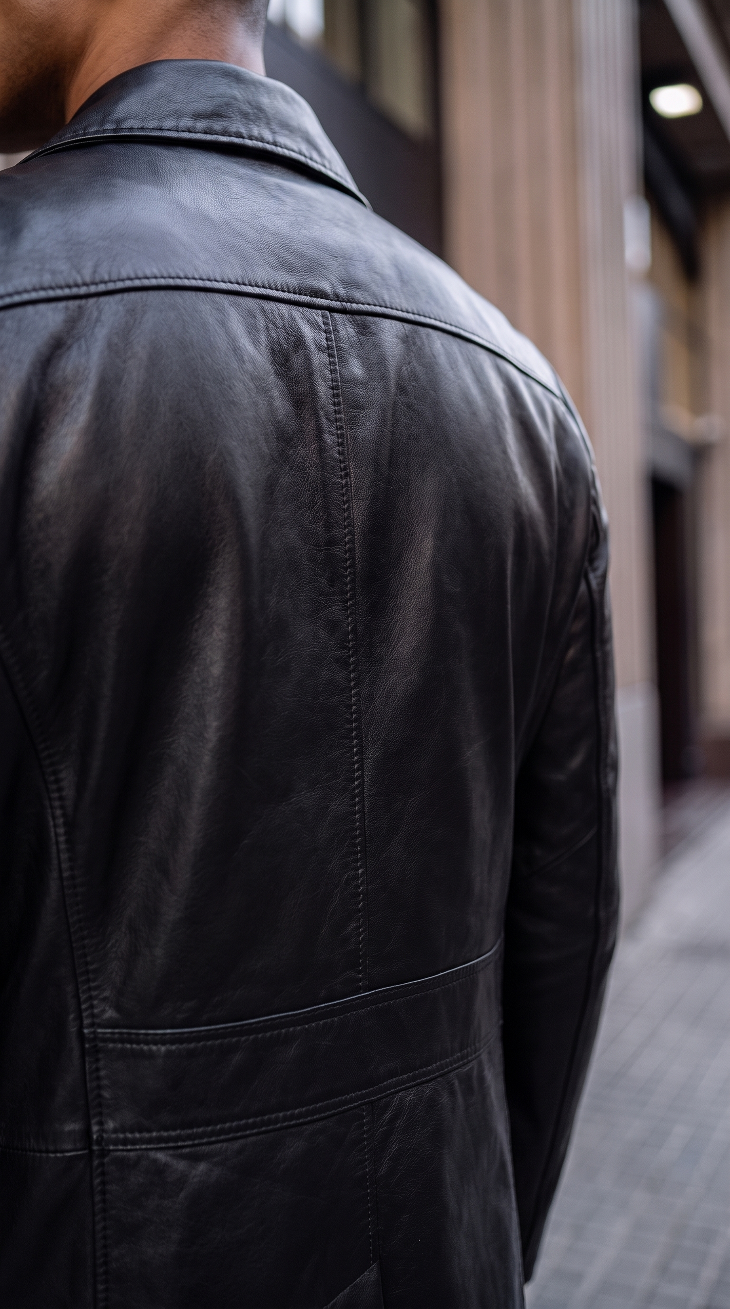 The Orsavio Black Genuine Lambskin Leather Men Blazer Jacket