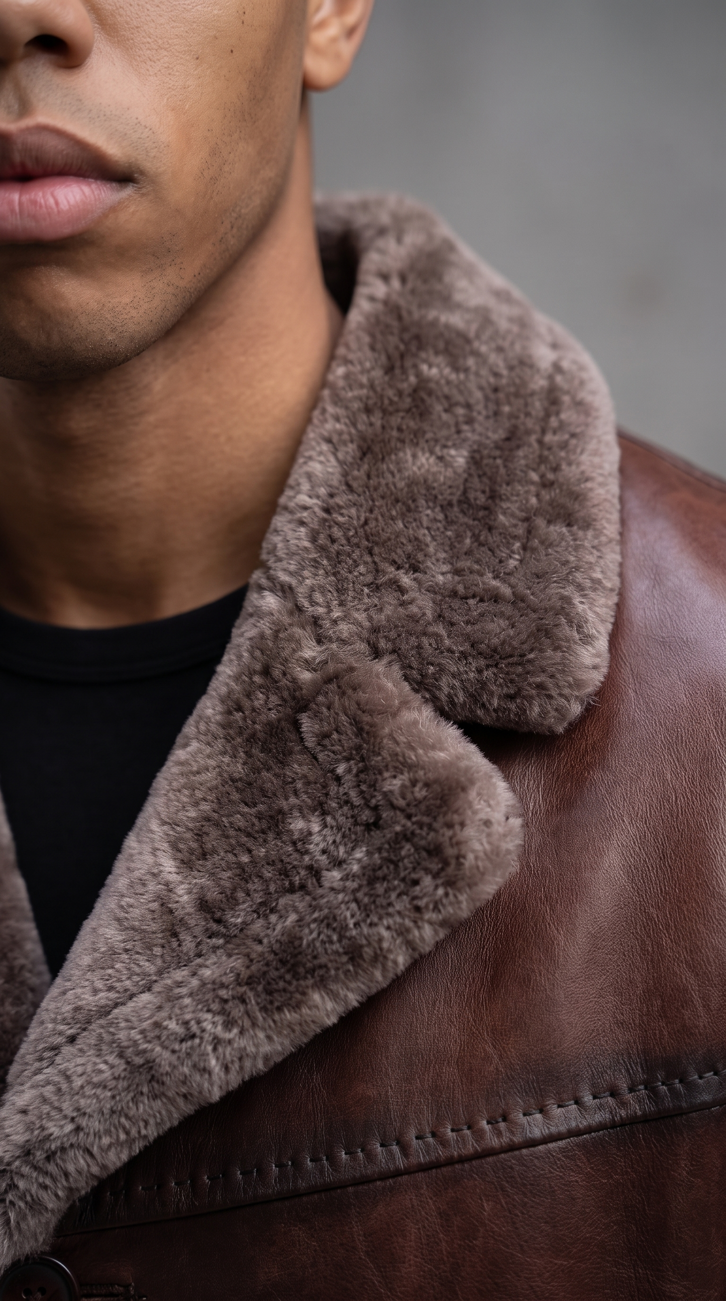 The Orvieto Brown Genuine Calf Leather Shearling Men Jacket