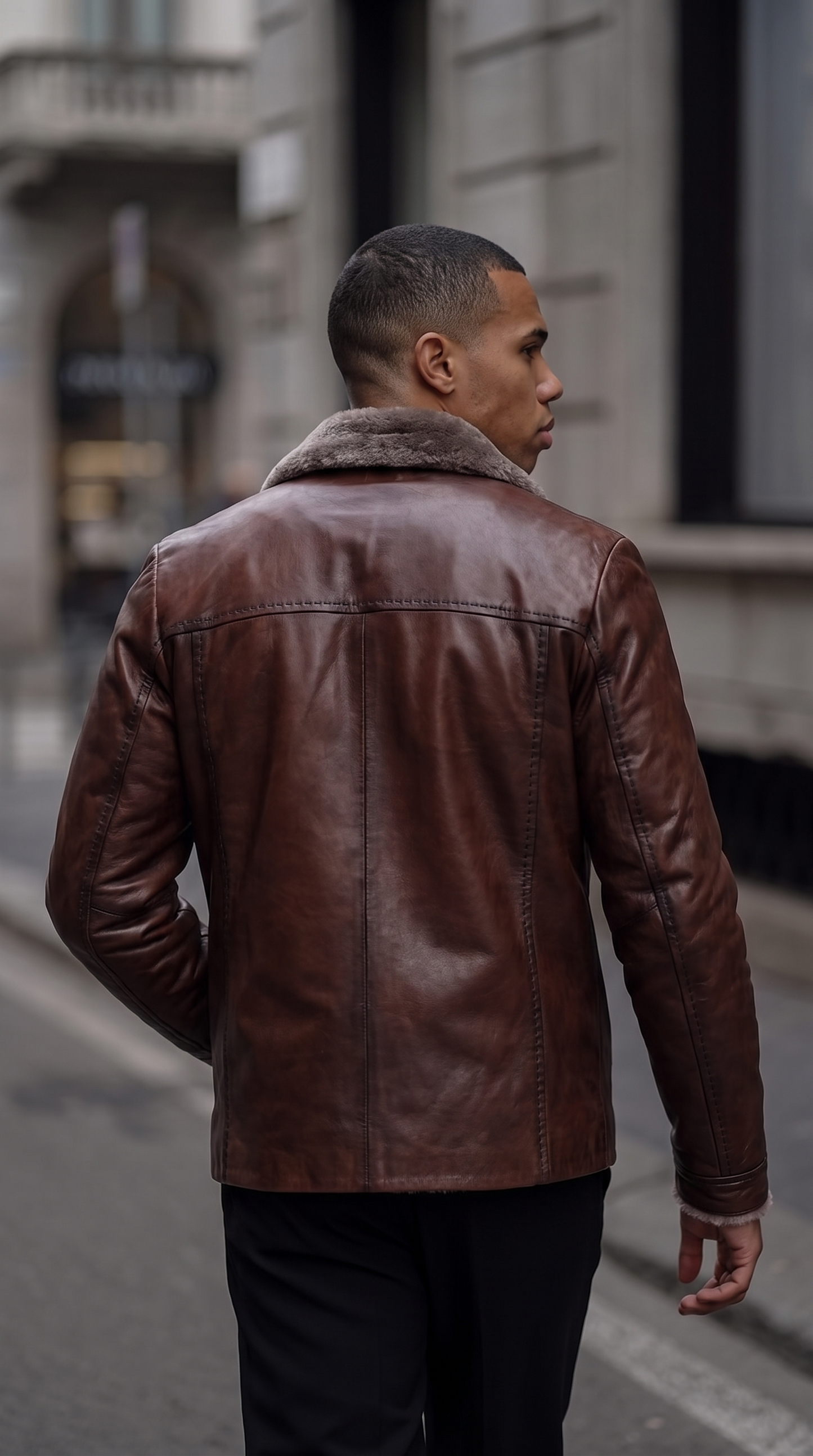 The Orvieto Brown Genuine Calf Leather Shearling Men Jacket