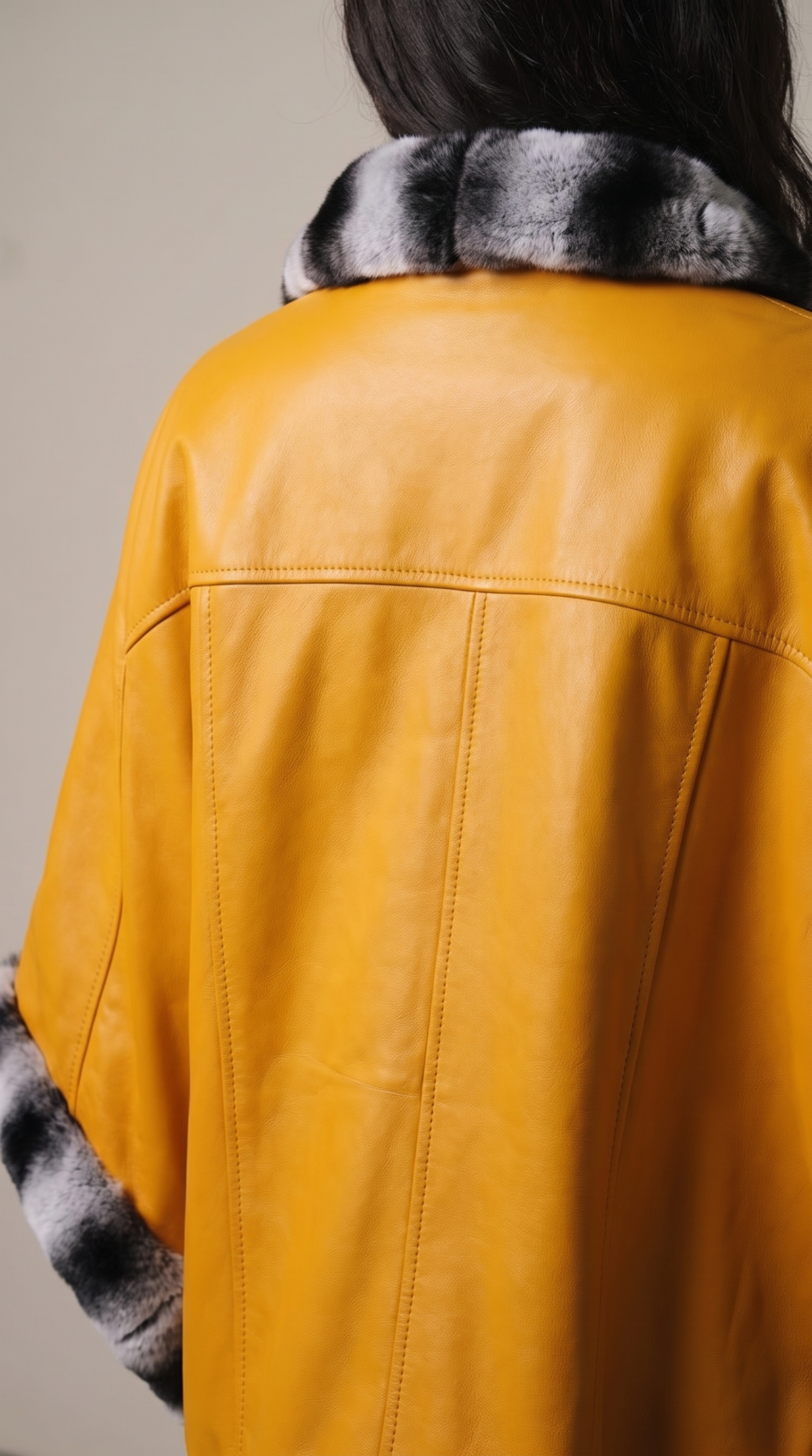 Chaqueta reversible de cuero para mujer The Glacier Mustard