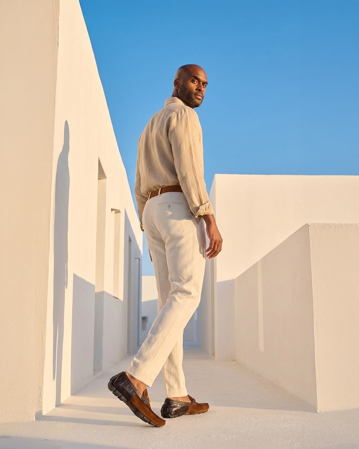 The Lucento Tan Suede Driver Loafer