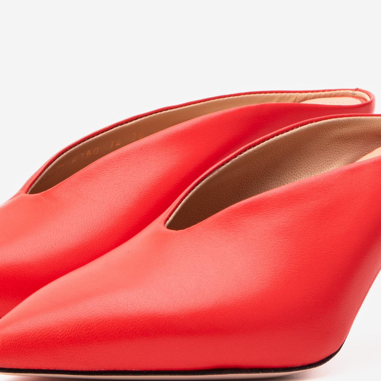 The Solara Scarlet Red Leather Women Mule Heel
