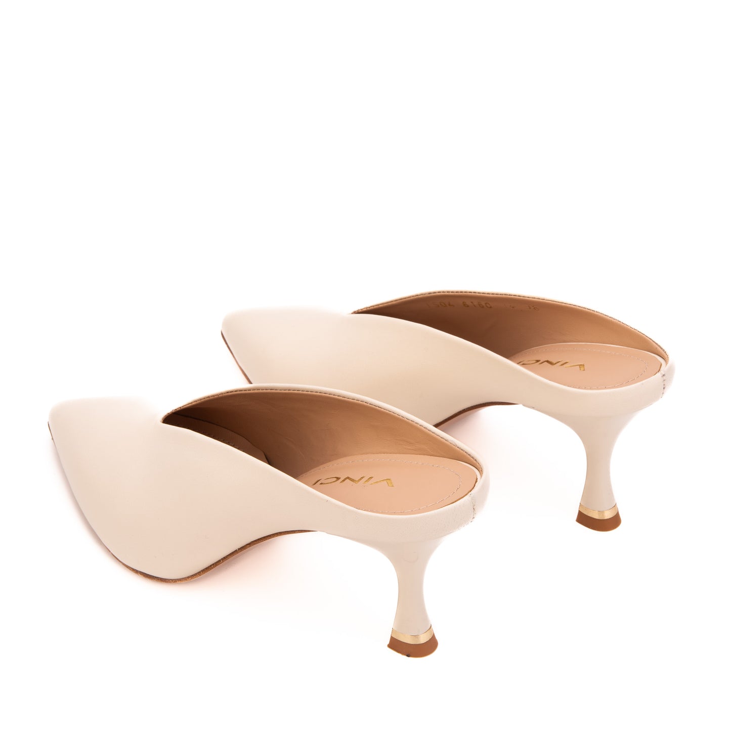 The Solara Ivory Leather Women Mule Heel