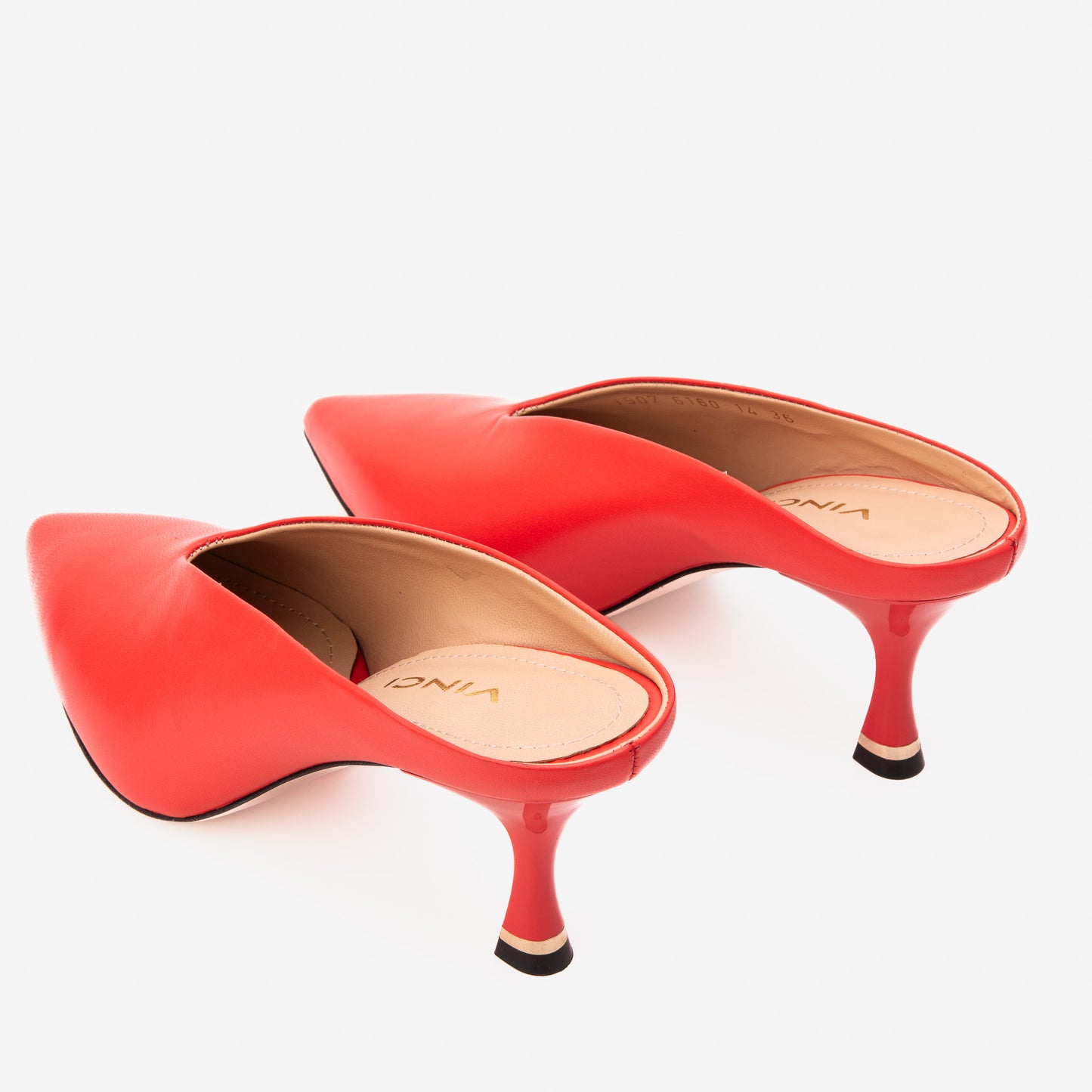 The Solara Scarlet Red Leather Women Mule Heel