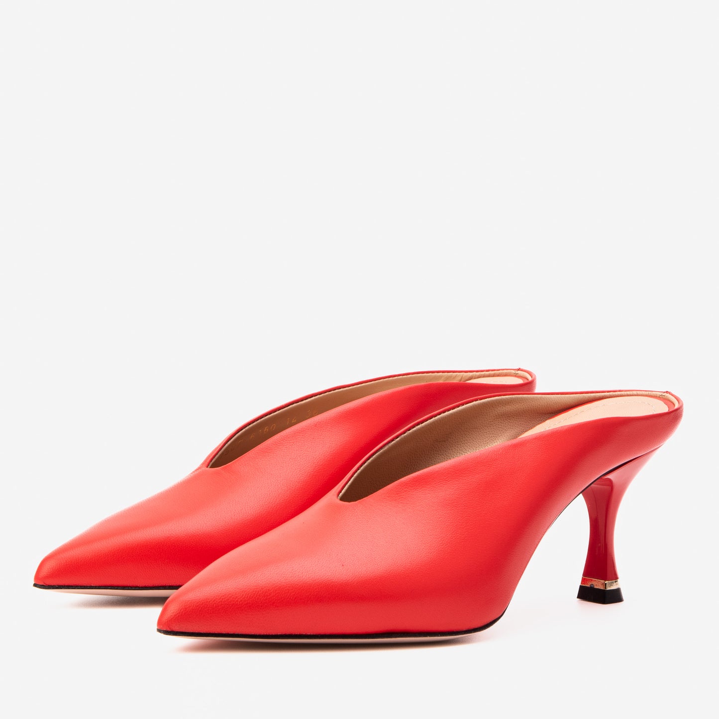 The Solara Scarlet Red Leather Women Mule Heel