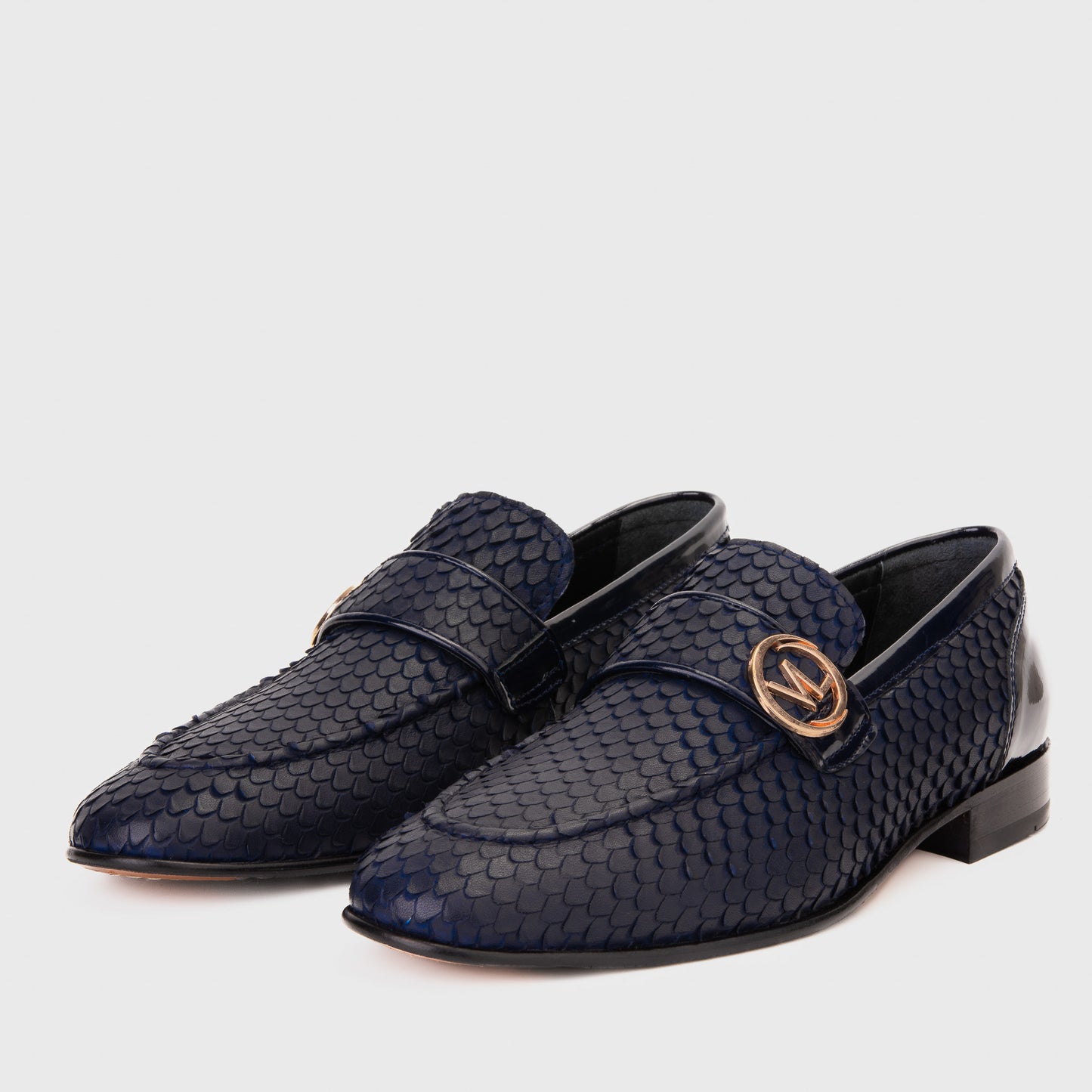 Zapato de vestir de cuero azul marino para hombre Monarch