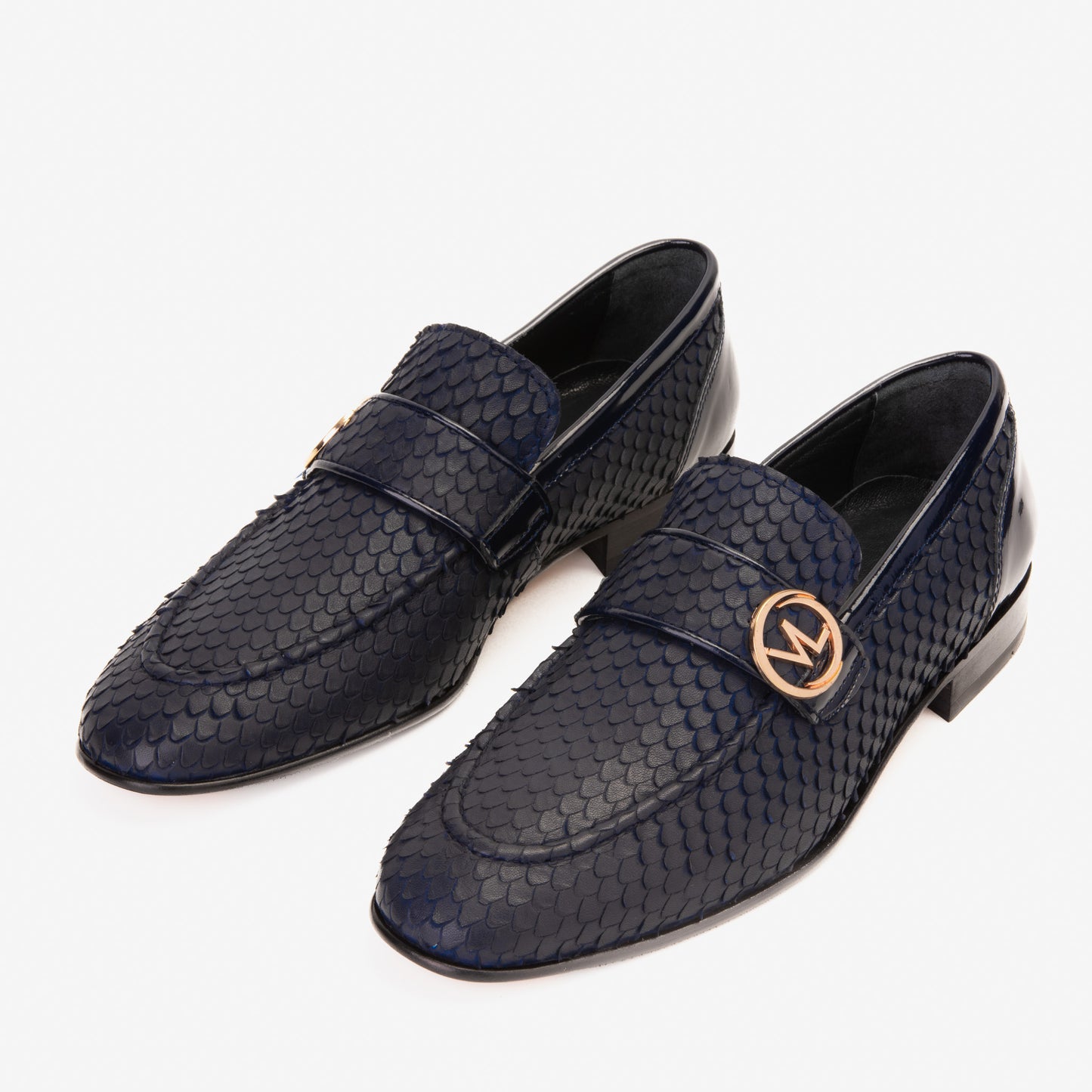 Zapato de vestir de cuero azul marino para hombre Monarch