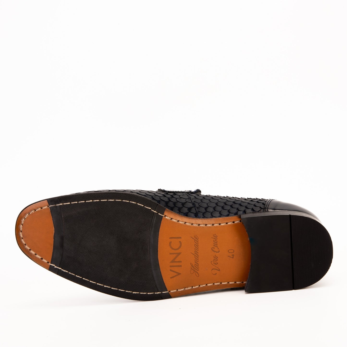 Zapato de vestir de cuero azul marino para hombre Monarch