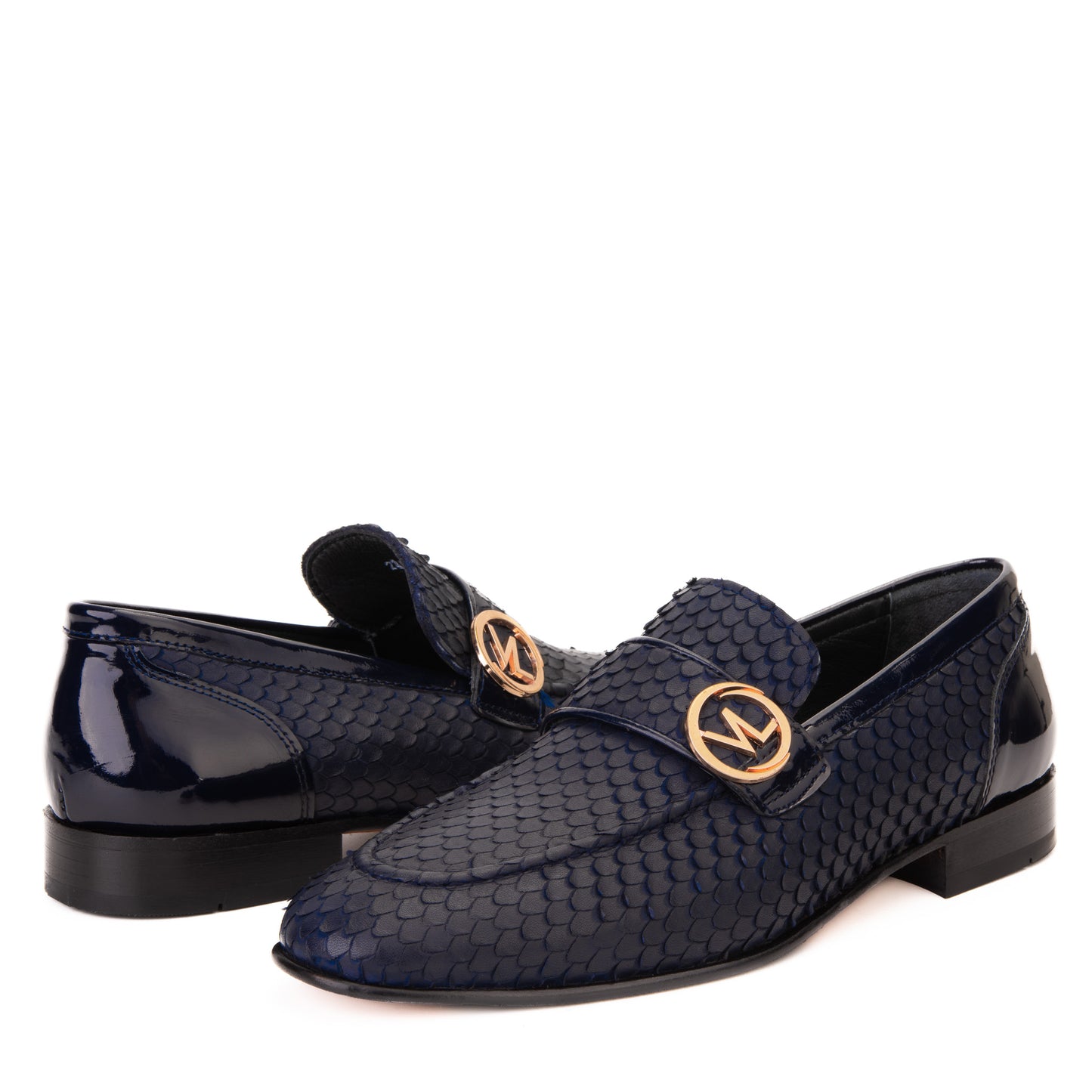 Zapato de vestir de cuero azul marino para hombre Monarch