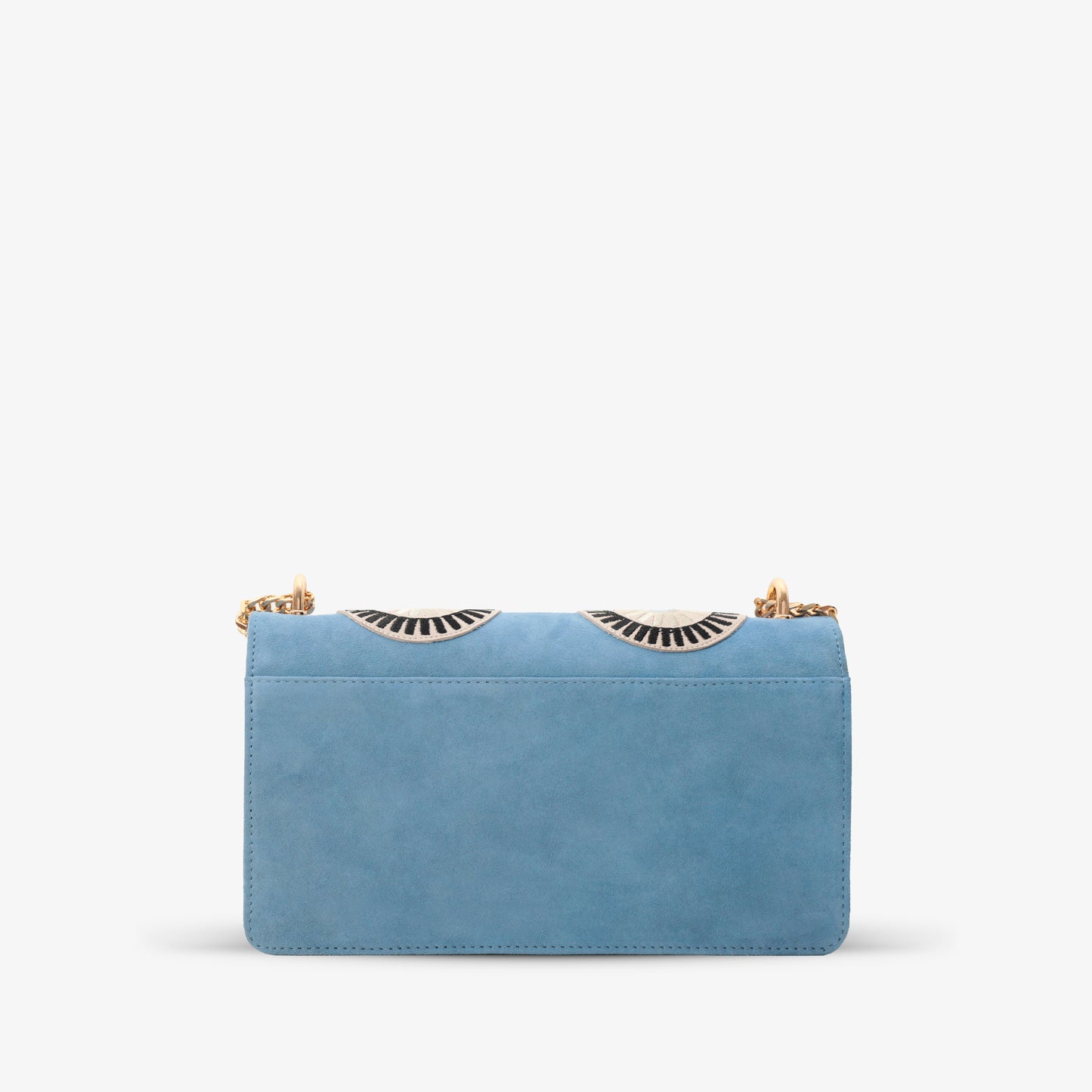 El bolso de mano de piel de ante azul Parama