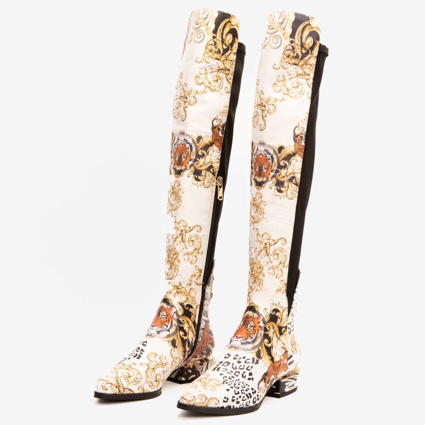 The Perugia Leather Pointy Toe Knee High Women Boot
