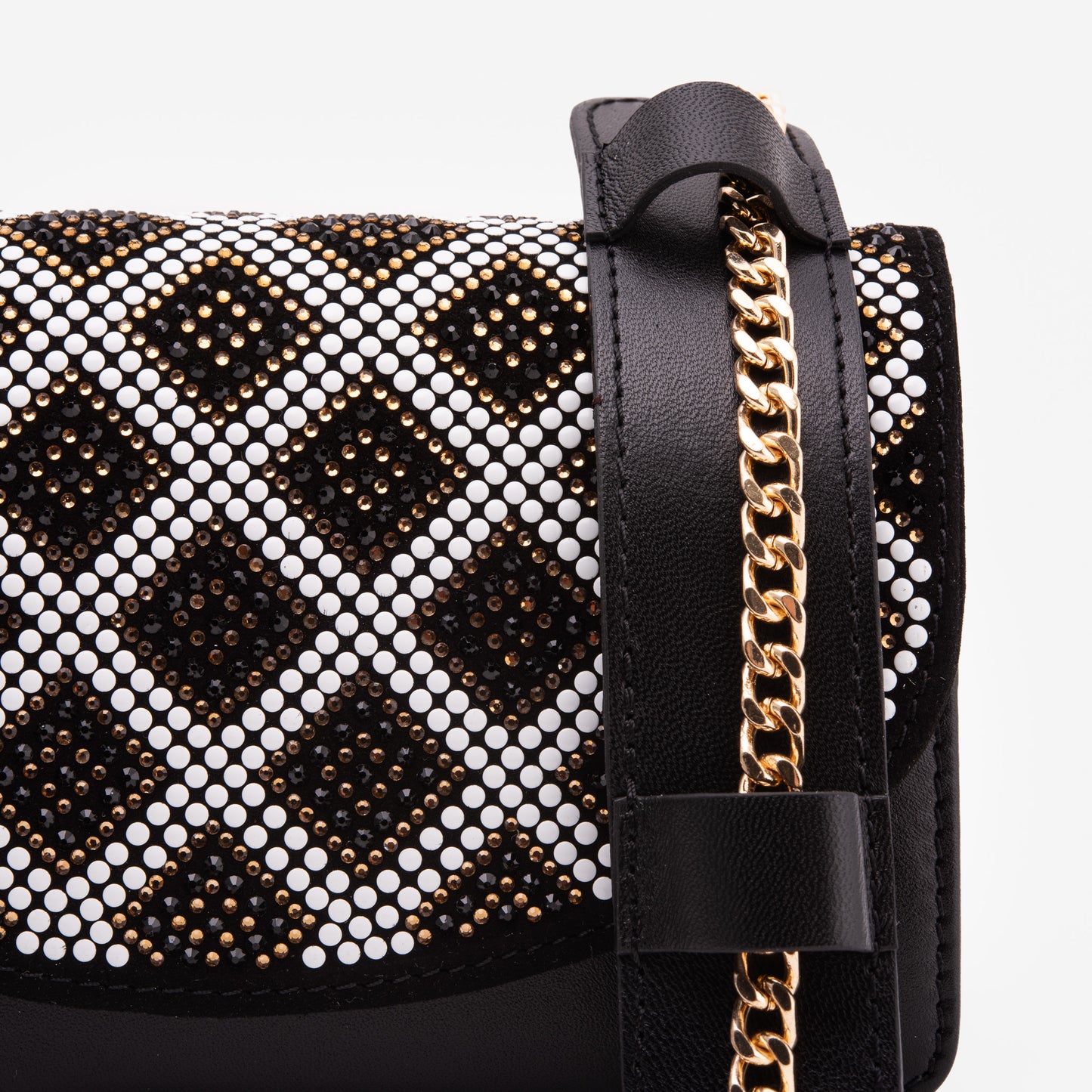 The Nampula Black Glitter Leather Handbag