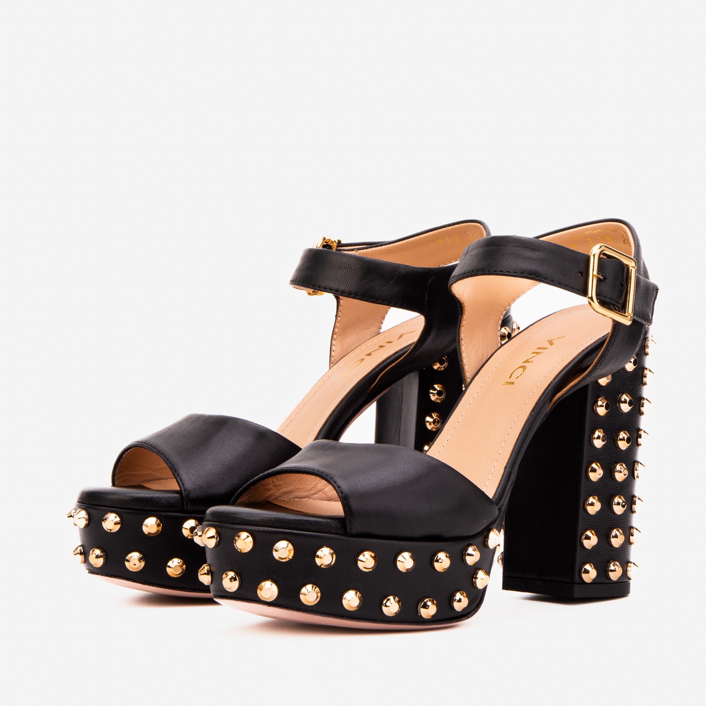 The Celestia Noir Black Studded Platform Women Sandal