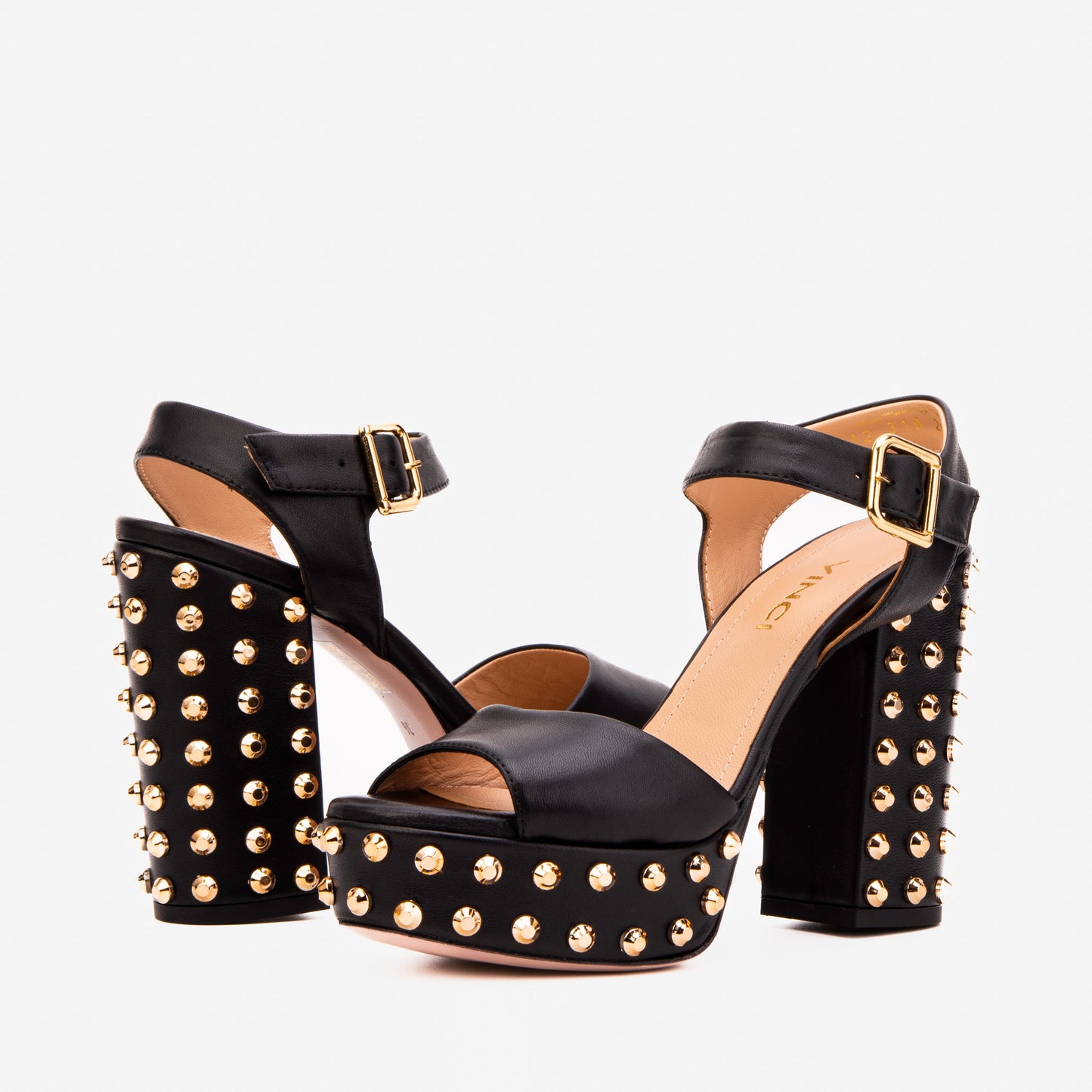 The Celestia Noir Black Studded Platform Women Sandal