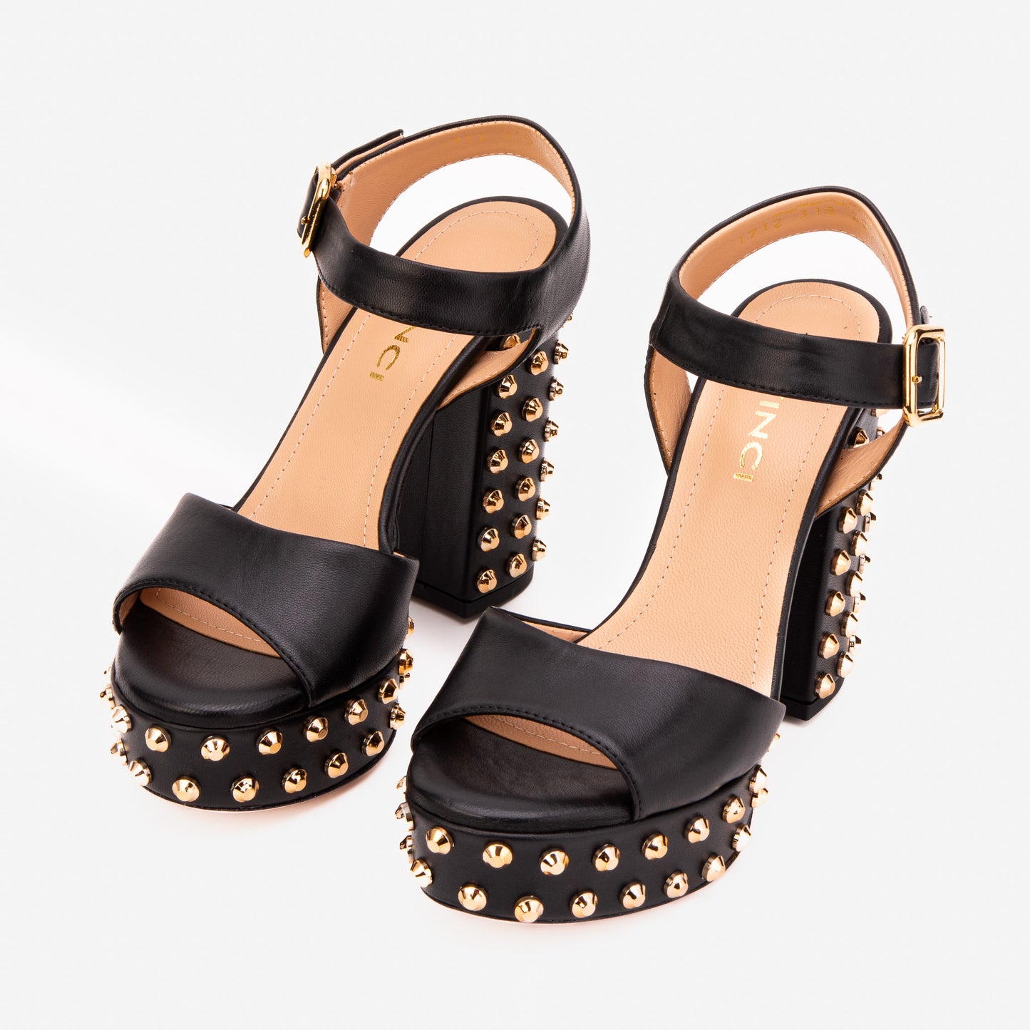 The Celestia Noir Black Studded Platform Women Sandal