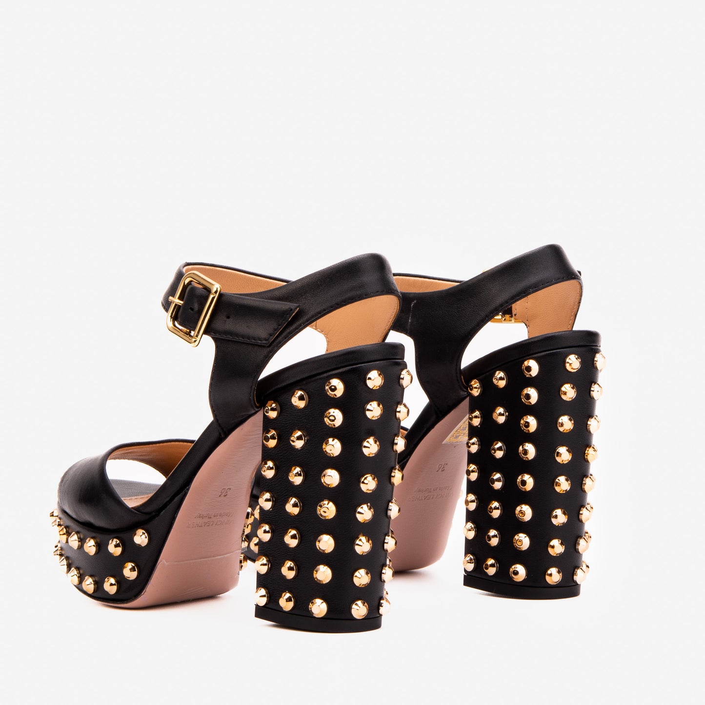 The Celestia Noir Black Studded Platform Women Sandal