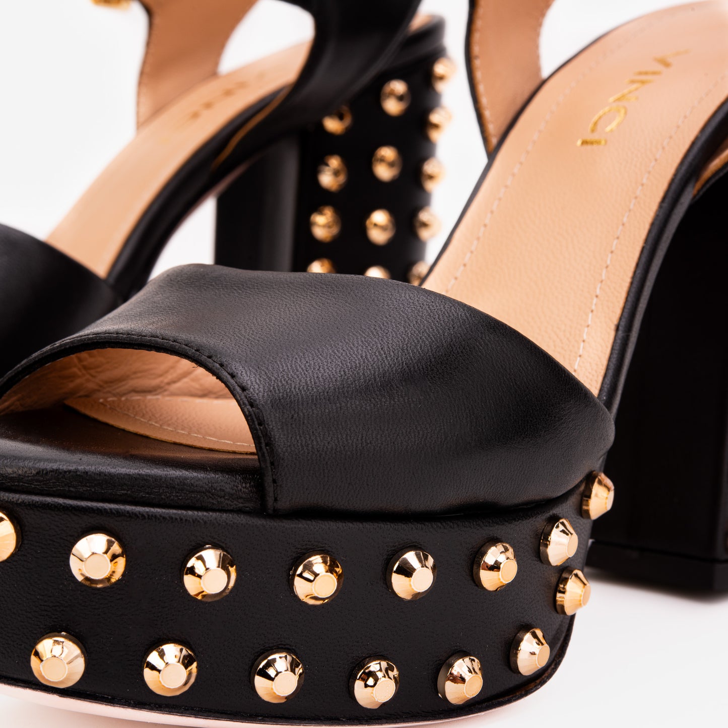 The Celestia Noir Black Studded Platform Women Sandal