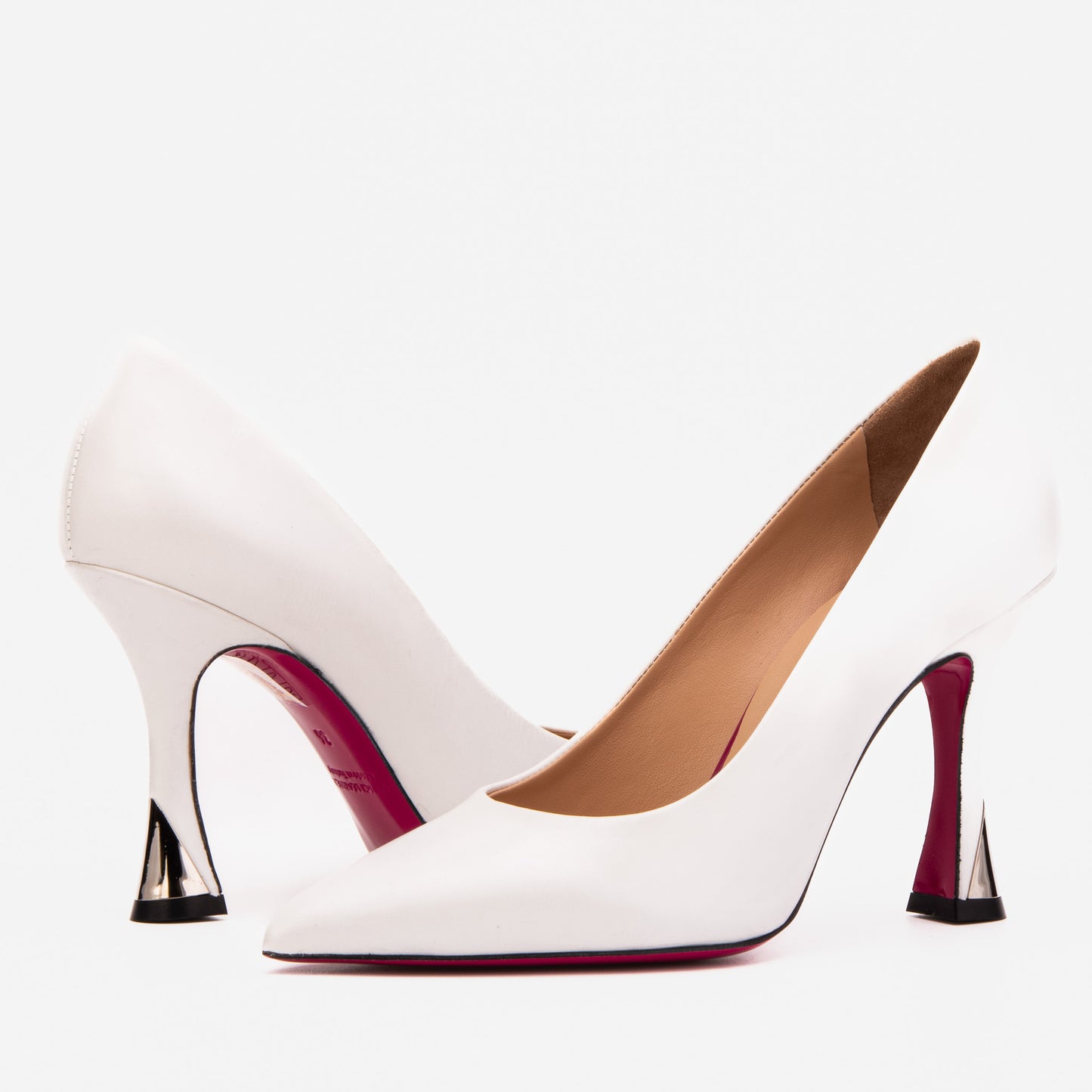 The Belladonna White Leather Women Pump