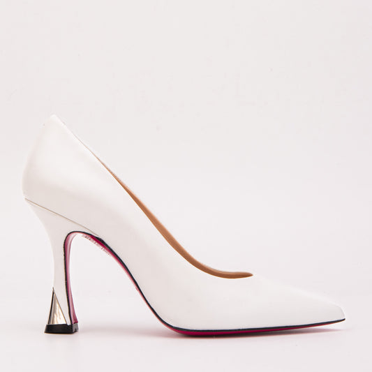 The Belladonna White Leather Women Pump