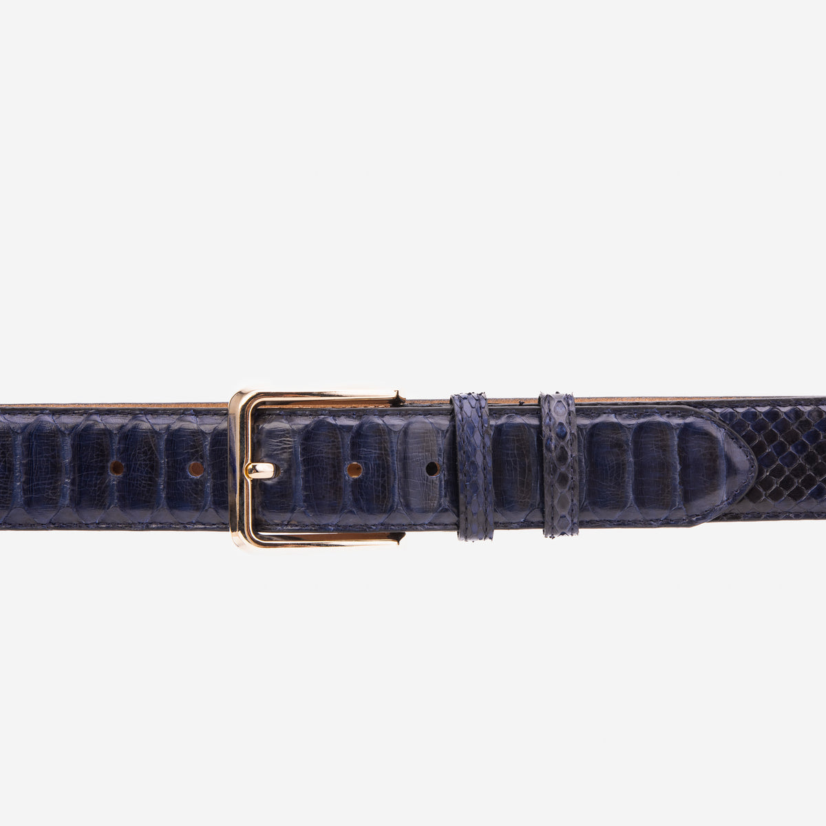 The Boss Dark Navy Blue Pythn Snk Leather Belt