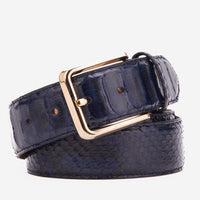 The Boss Dark Navy Blue Pythn Snk Leather Belt