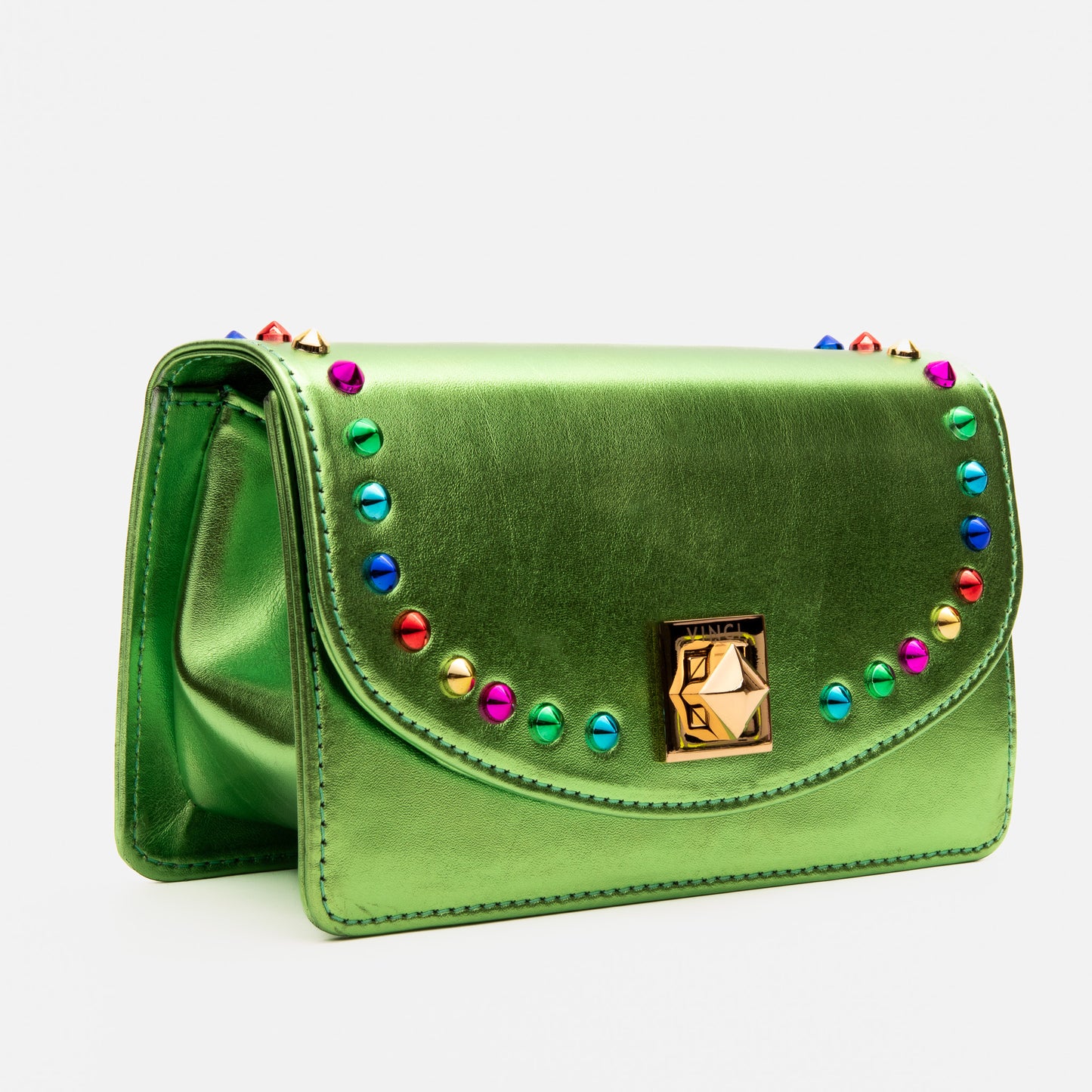 El bolso de mano de cuero verde Caris