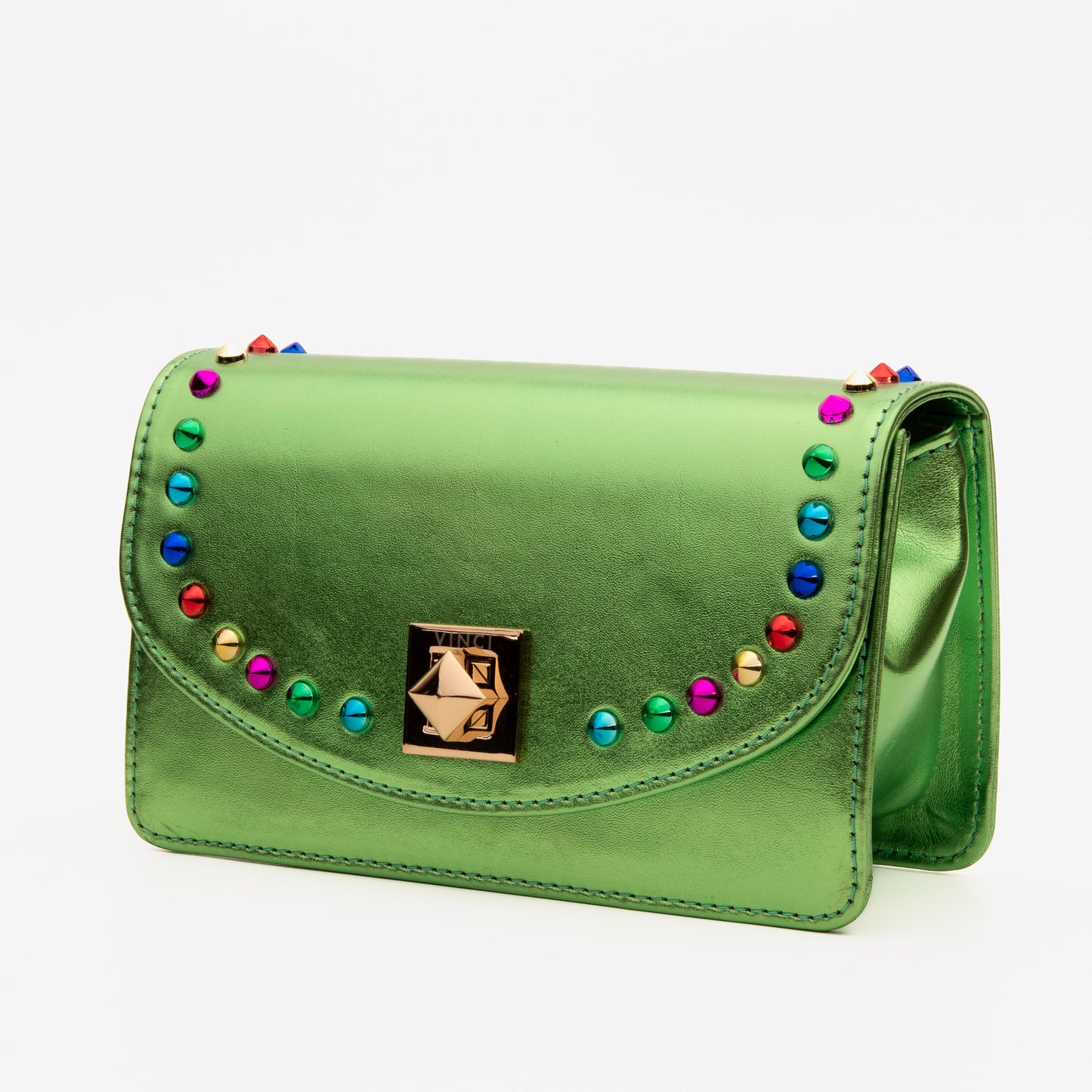 El bolso de mano de cuero verde Caris