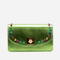 El bolso de mano de cuero verde Caris