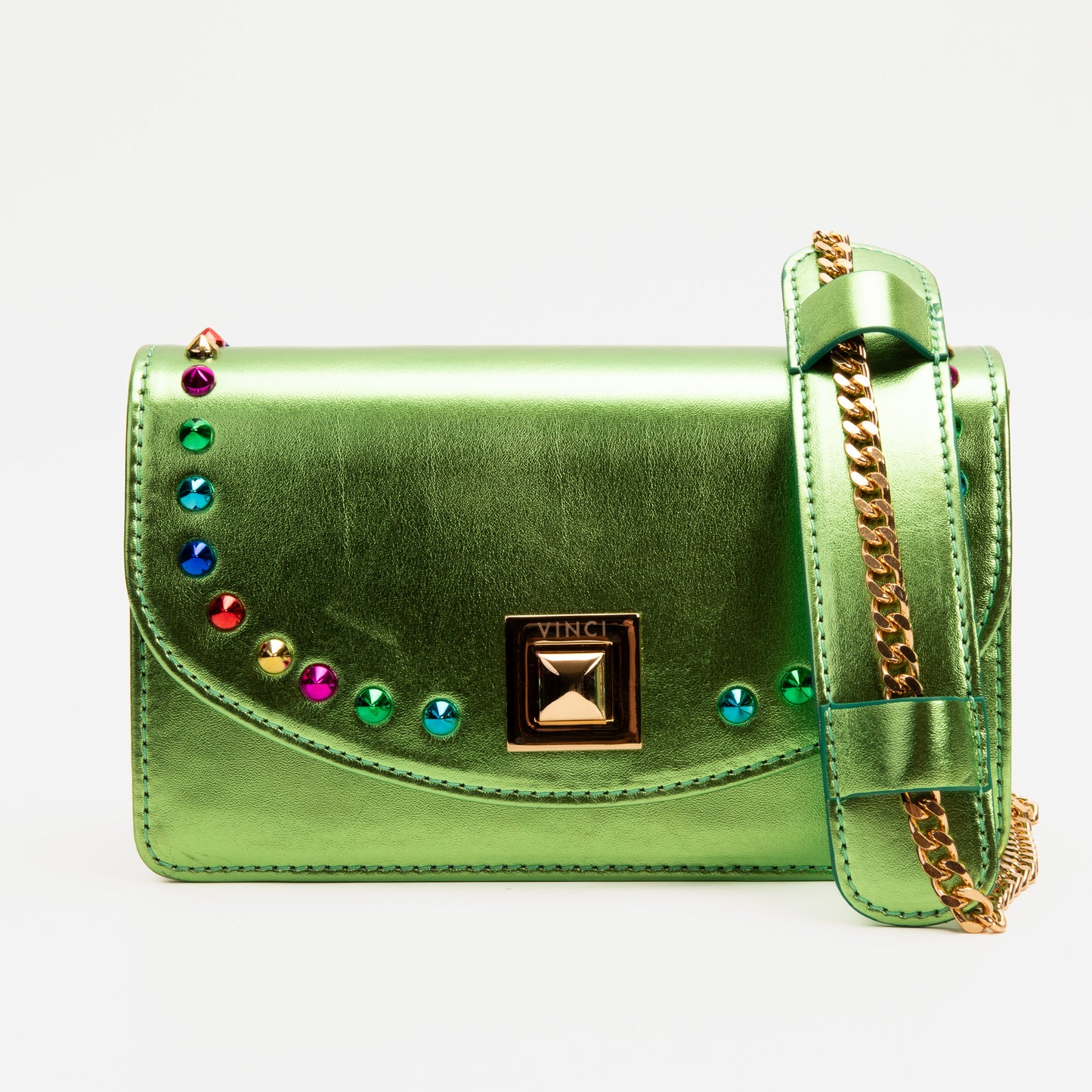 El bolso de mano de cuero verde Caris