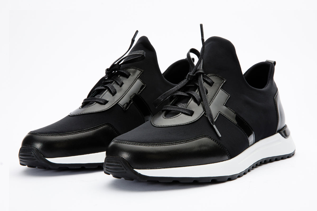 Zapatillas de cuero negras Nebreska para hombre ¡Venta final!
