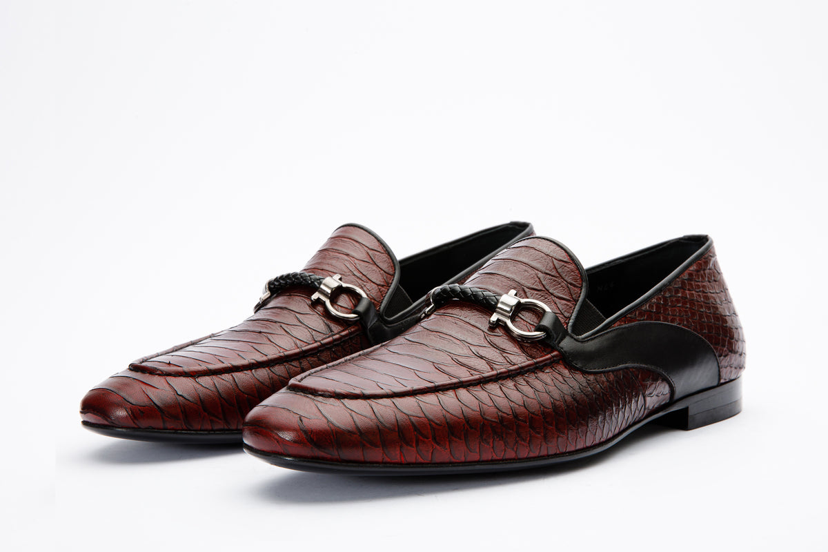 ¡Mocasín Milano burdeos con herraje para hombre — venta final!