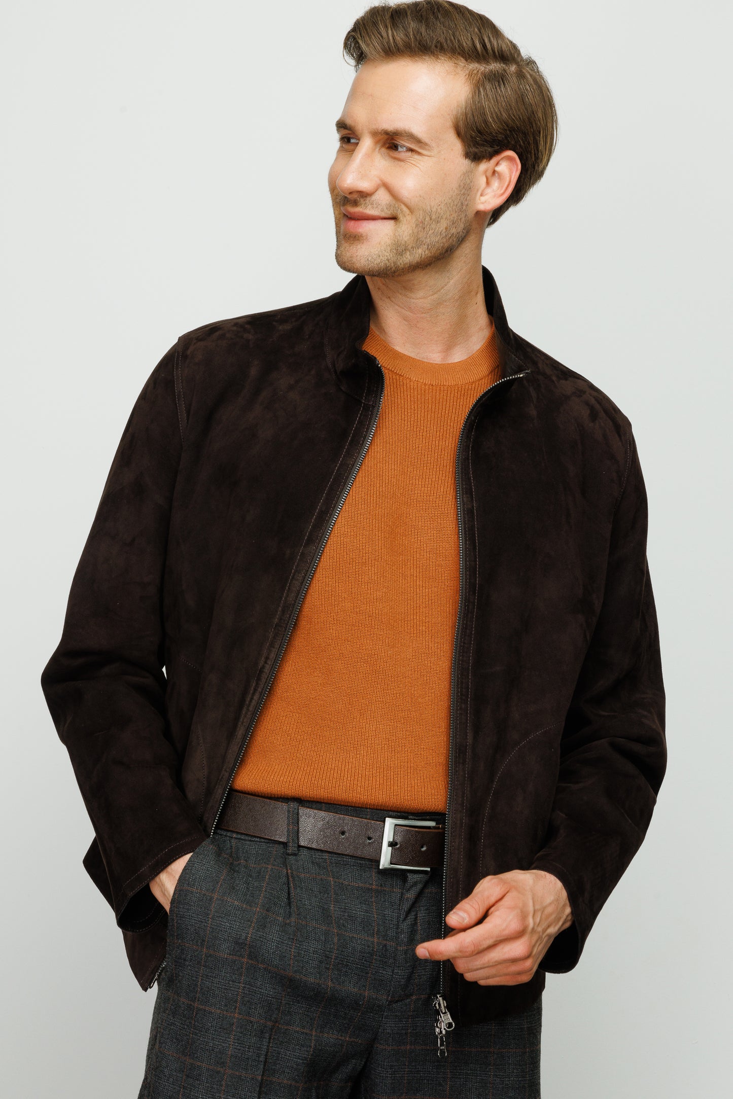 La chaqueta de cuero negra Alba para hombre 