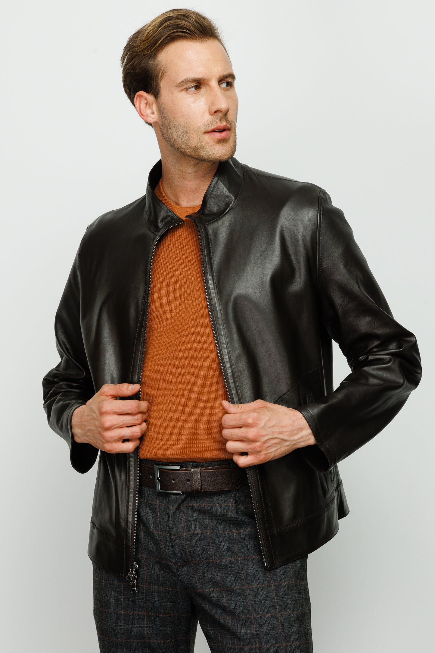 La chaqueta de cuero negra para hombre de Del Rio 
