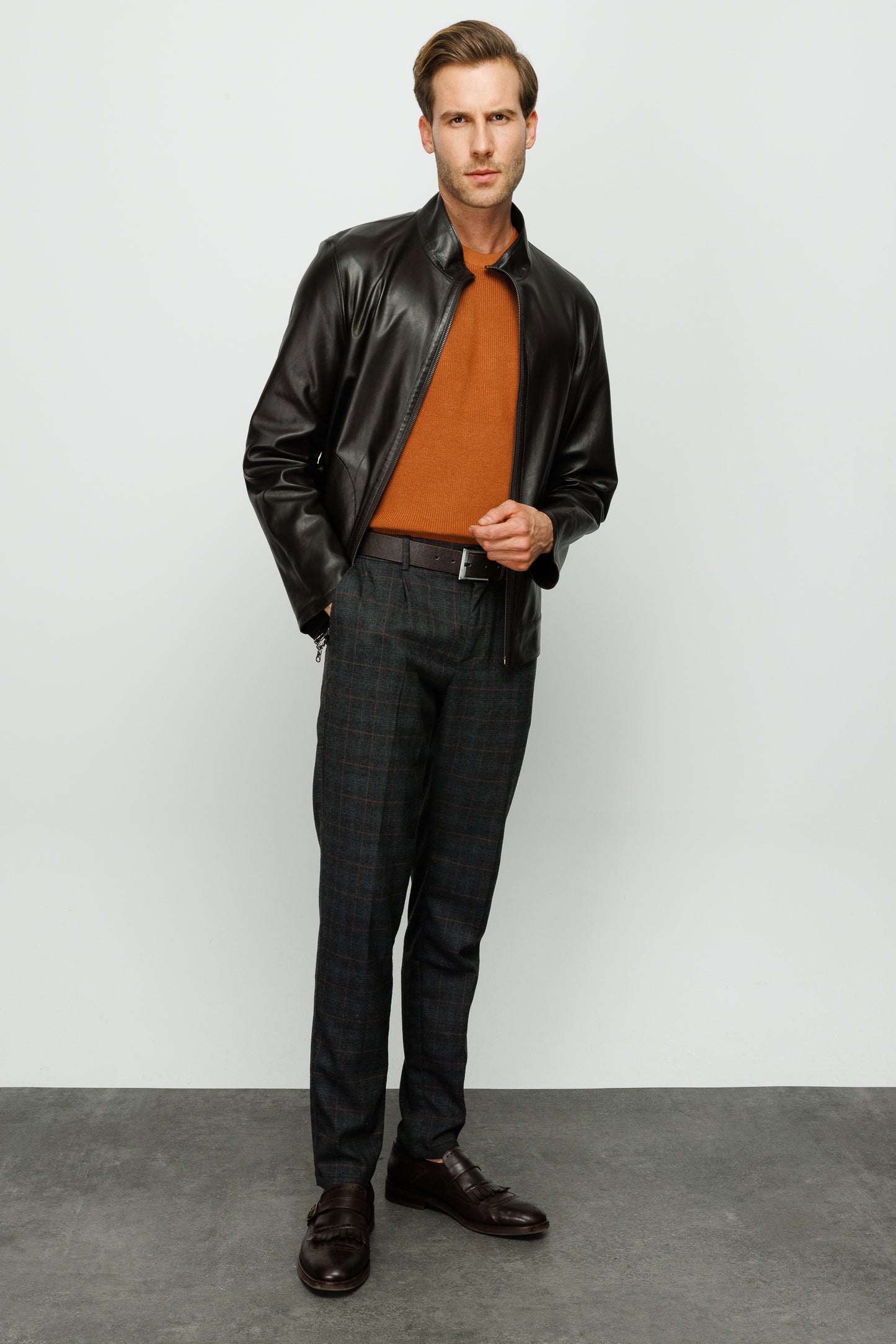 La chaqueta de cuero negra para hombre de Del Rio 